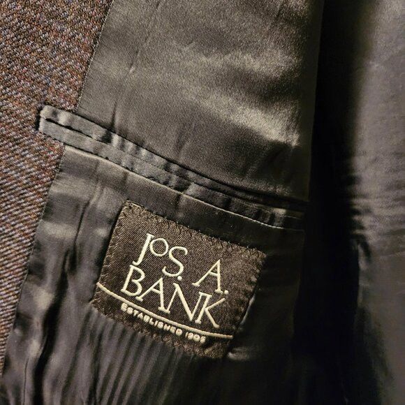 Jos. A. Bank Jos.a.bank men's brown 100%wool sport coat jacket blazer 46L Size 46L - 3 Thumbnail