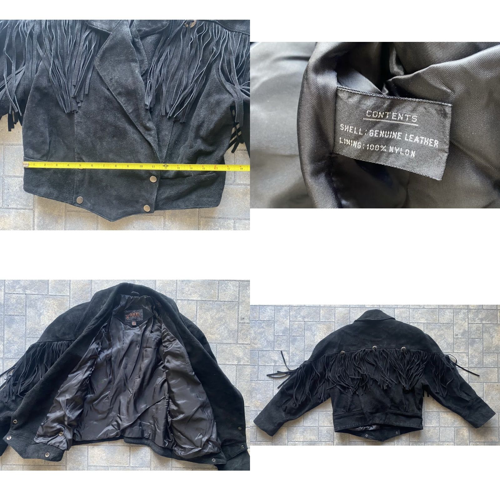 Vintage G4000 Women’s Jacket Western Fringed Leather Cropped M Black Size M Womens Fringe Western Jacket Coat Size M / US 6-8 / IT 42-44 - 8 Thumbnail