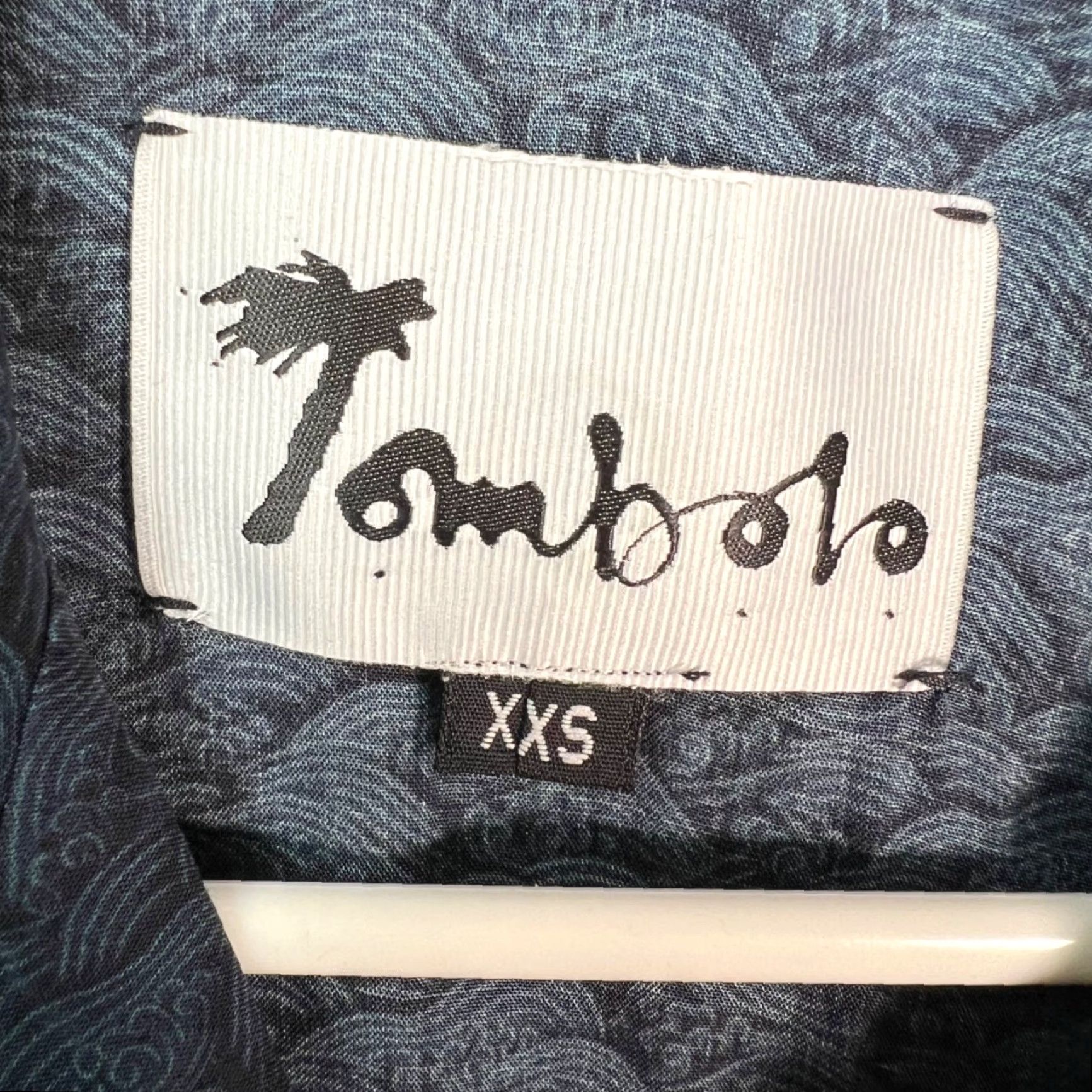 Tombolo Tombolo Shirt Mens XXS Navy Wave Print Rayon Short Sleeve Button-Up New! Size US XS / EU 42 / 0 - 3 Thumbnail