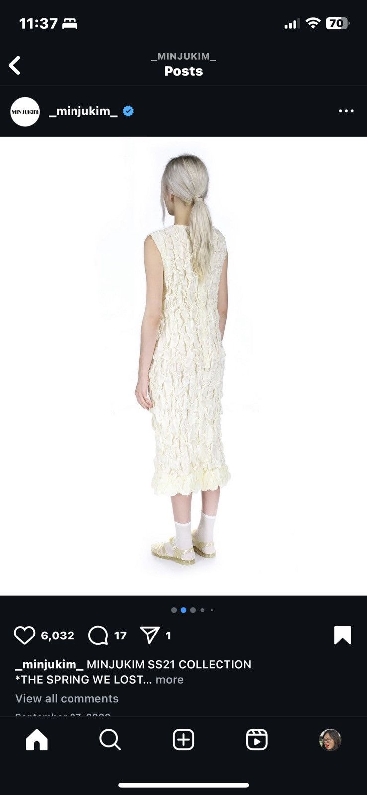 MINJUKIM MINJUKIM white floral ruffle midi dress Size XS / US 0-2 / IT 36-38 - 2 Thumbnail