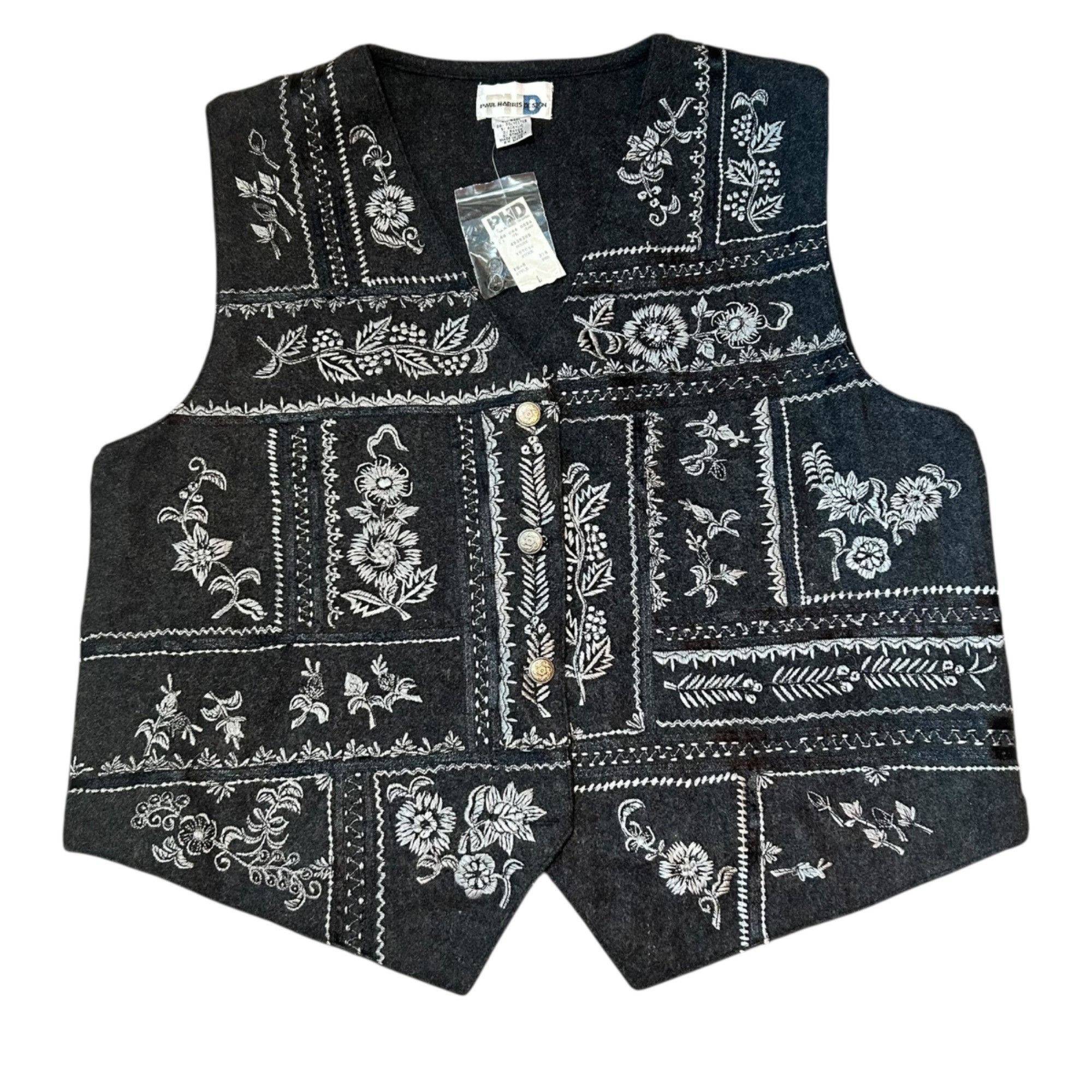 Vintage Vintage Paul Harris Design Folk Ornate Embroidered Wool Blen Size L / US 10 / IT 46 - 1 Thumbnail