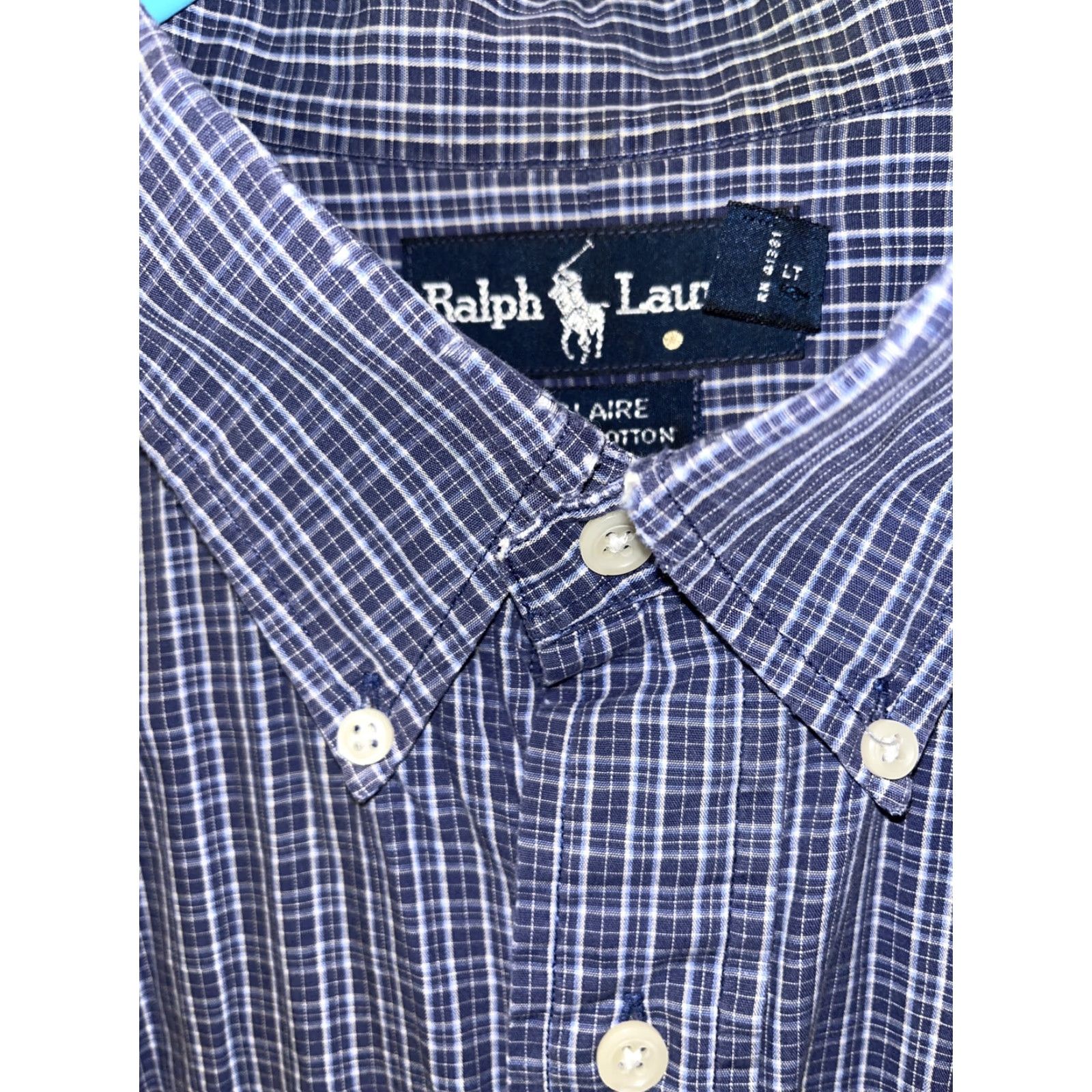 Polo Ralph Lauren Vintage Polo Ralph Lauren Blaire Fit Men's Shirt XL Blue Plaid Button-Down Cotton Casual Business Travel Wedding Mens Size US XL / EU 56 / 4 - 8 Thumbnail