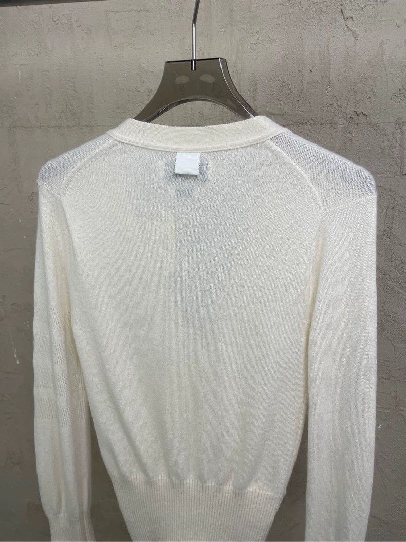 Thom Browne Thom browne Beige show knitted four-striped pure cashmere c Size XS / US 0-2 / IT 36-38 - 4 Thumbnail