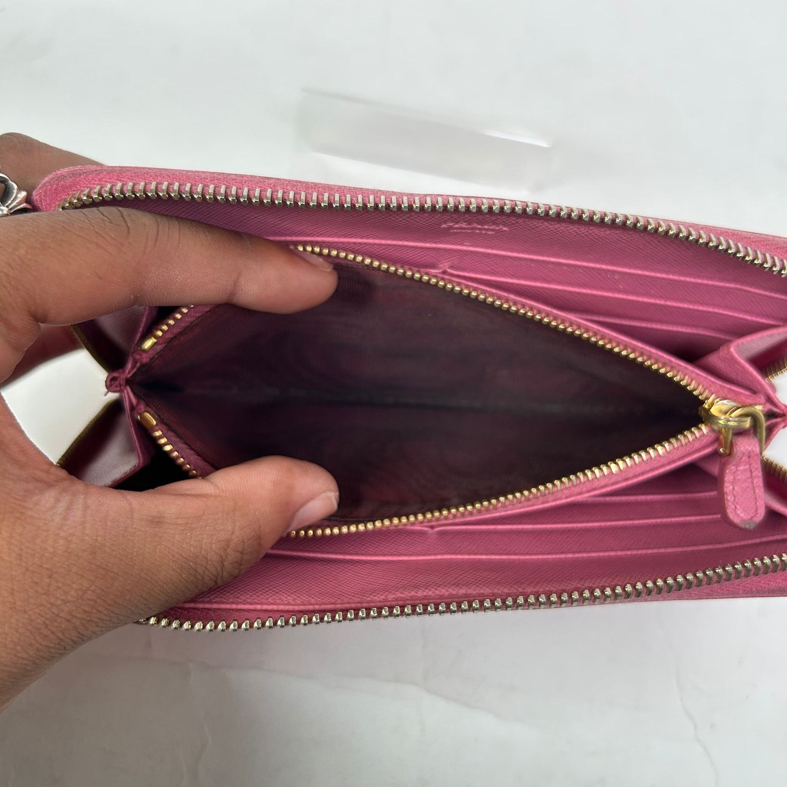 Prada Prada Pink Saffiano Zip-Around Wallet Size ONE SIZE - 5 Thumbnail