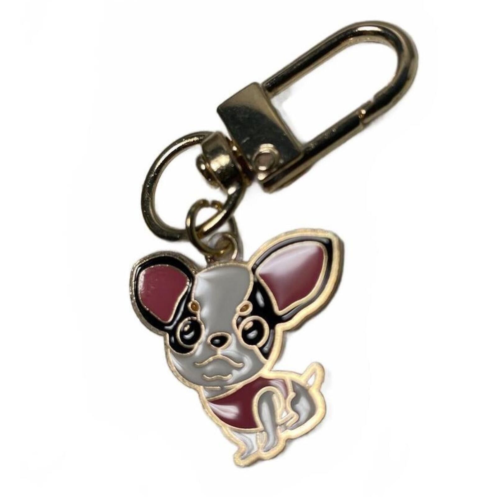 The Unbranded Brand Chihuahua Enamel Metal Keychain Charm Gold Clip Gift Animal Size ONE SIZE - 2 Thumbnail