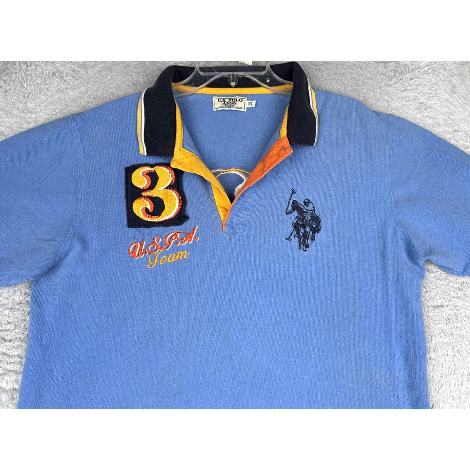Vintage US Polo Assn Polo Shirt Mens XL Blue 100% Cotton Short Sleeve Embroidered Logo Casual Polo Shirt Mens XL Blue Size US XL / EU 56 / 4 - 4 Thumbnail