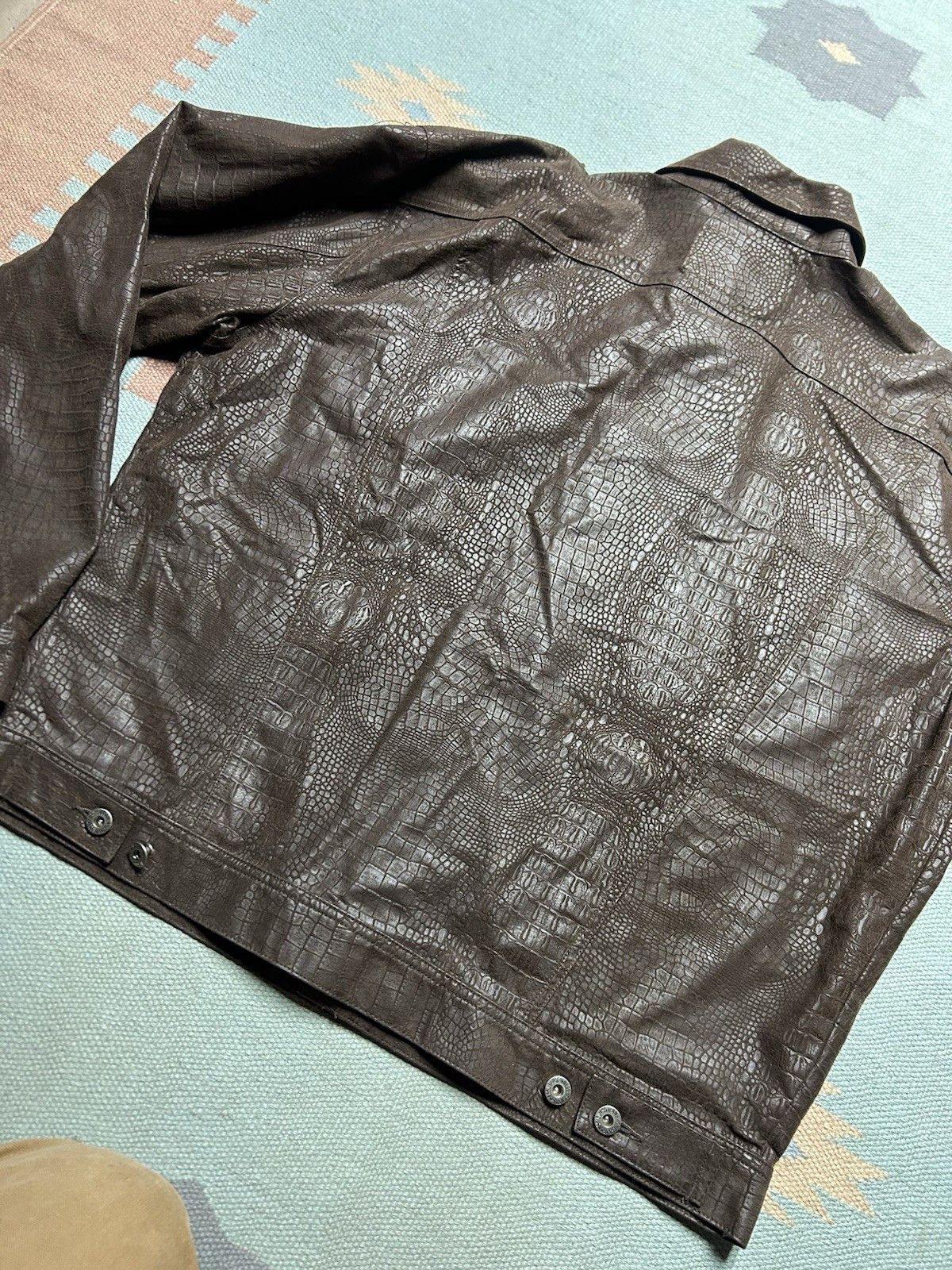 Vintage Guess faux snakeskin trucker jacket rayon cotton y2k XXL Size US XXL / EU 58 / 5 - 8 Thumbnail