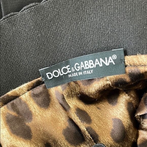 Dolce & Gabbana Dolce & Gabbana Black Leopard Print Lined Pencil Skirt Darte Size 27" / US 4 / IT 40 - 7 Thumbnail
