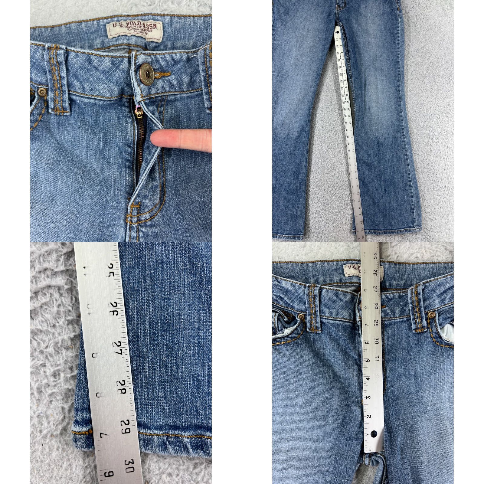 Vintage US Polo Assn Women's Jeans 15 Bootcut Blue Denim Cotton Mid Rise Classic Size 32 Girl Size 36" / US 14 / IT 50 - 8 Thumbnail