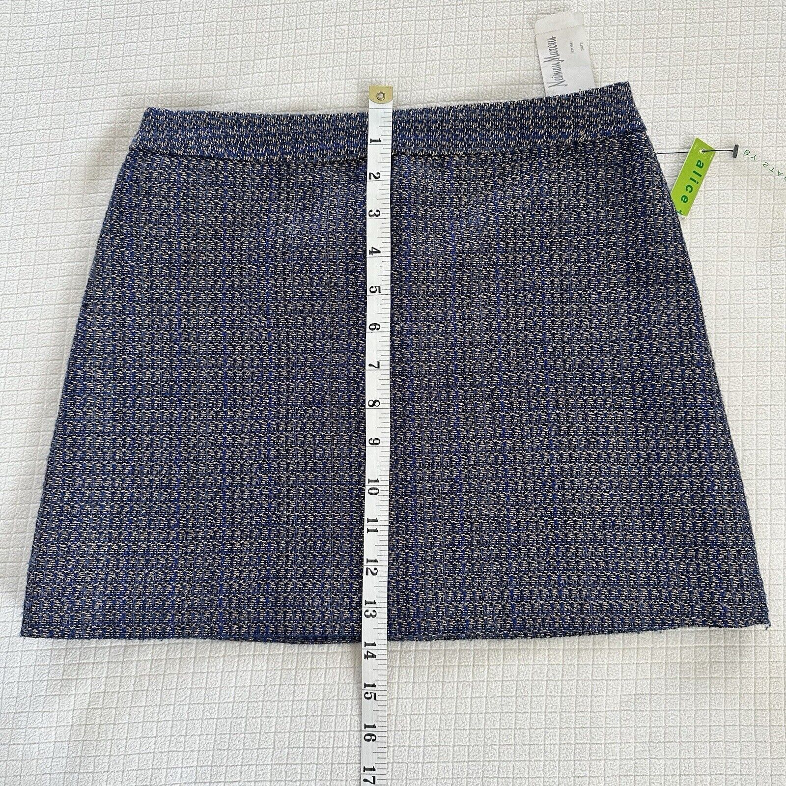 Alice + Olivia Alice Olivia Metallic Navy Mini Skirt Size 2 NWT Size 26" / US 2 / IT 38 - 2 Thumbnail