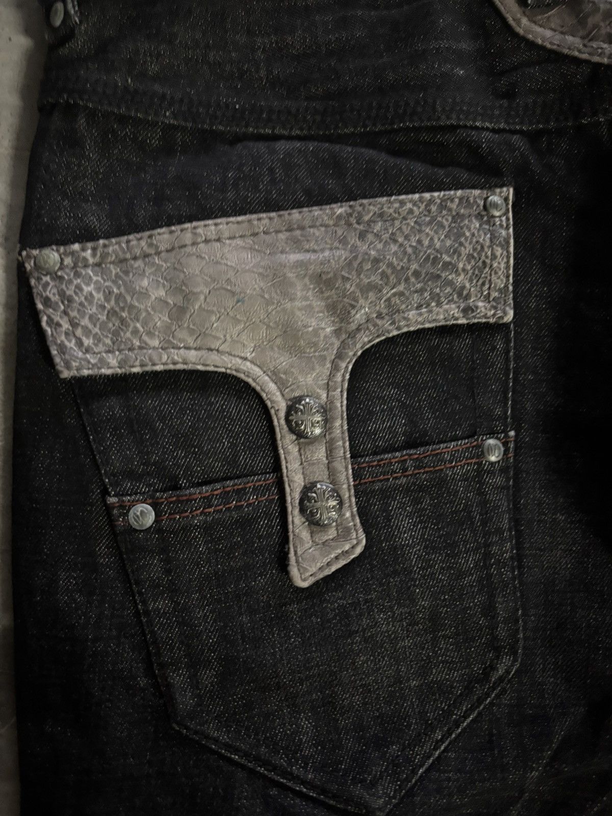 Tornado Mart FLARE NICOLE CLUB FOR MEN SNAKE SKIN POCKET TWIST BOOTCUT Size US 32 / EU 48 - 15 Thumbnail