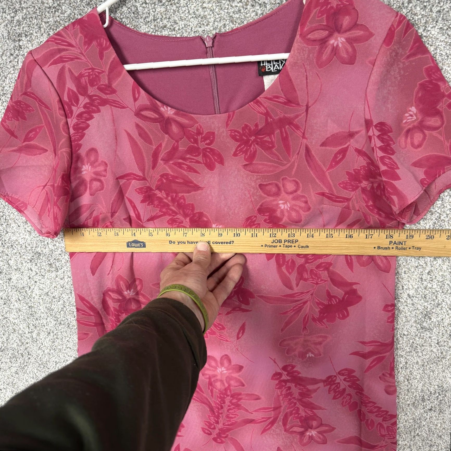 Pinko VINTAGE Helen Blake Dress 12P Pink Floral Chiffon Shift Knee Length 90s Retro Cottagecore Womens Size XL / US 12-14 / IT 48-50 - 2 Thumbnail