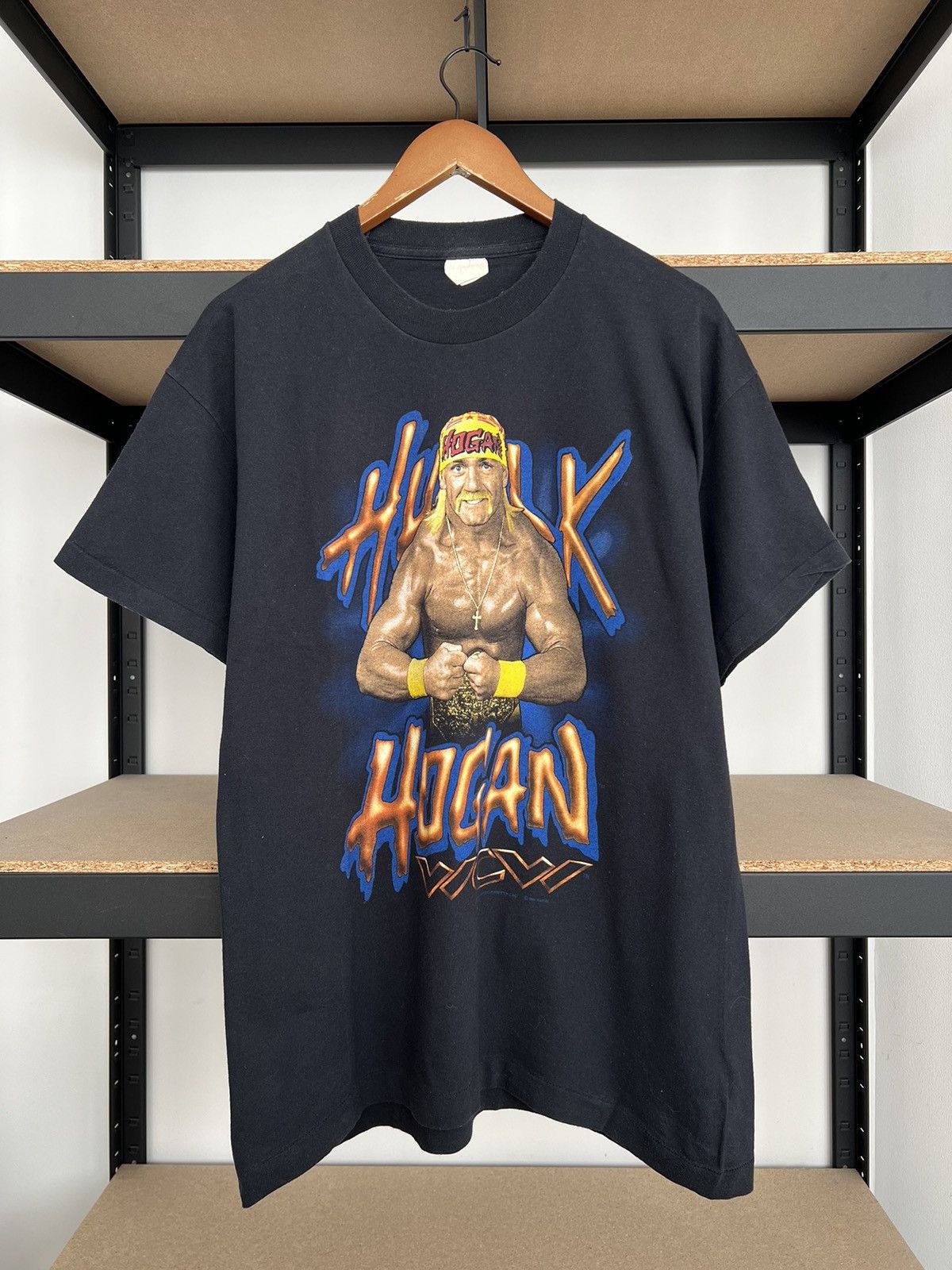 WWE Vintage 1994 Hulk Hogan WCW Wrestling WWE Black T-shirt Size US L / EU 52-54 / 3 - 1 Thumbnail