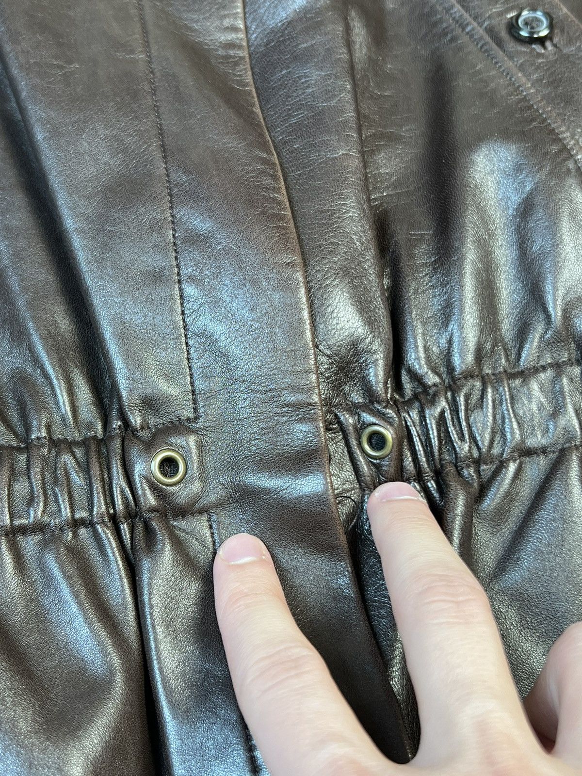 Yves Saint Laurent Yves Saint Laurent Rive Gauche Brown Leather Jacket Size XS / US 0-2 / IT 36-38 - 13 Thumbnail
