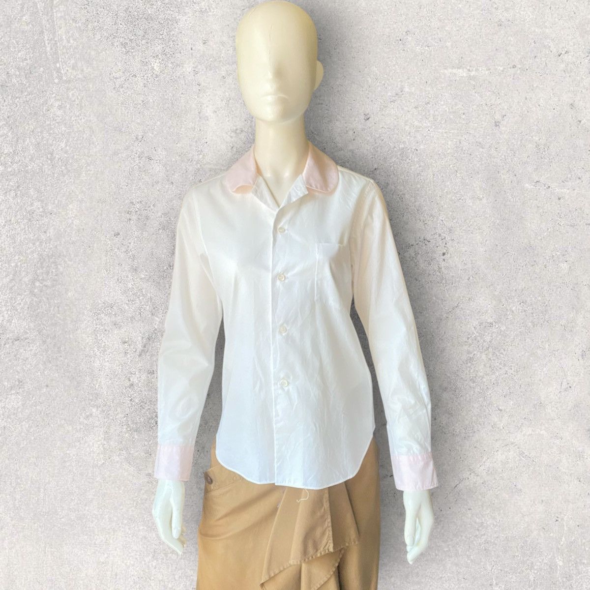 Comme des Garcons Pink Contrast Peter pan Collar Shirt Size S / US 4 / IT 40 - 2 Thumbnail