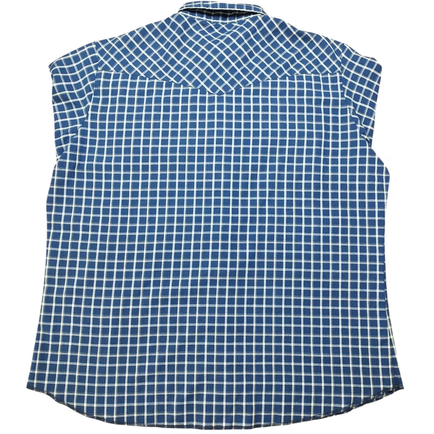 Wrangler VINTAGE Wrangler Pearl Snap Plaid Shirt Men XL Blue Long Sleeve Western Rodeo Cowboy Size US XL / EU 56 / 4 - 3 Thumbnail