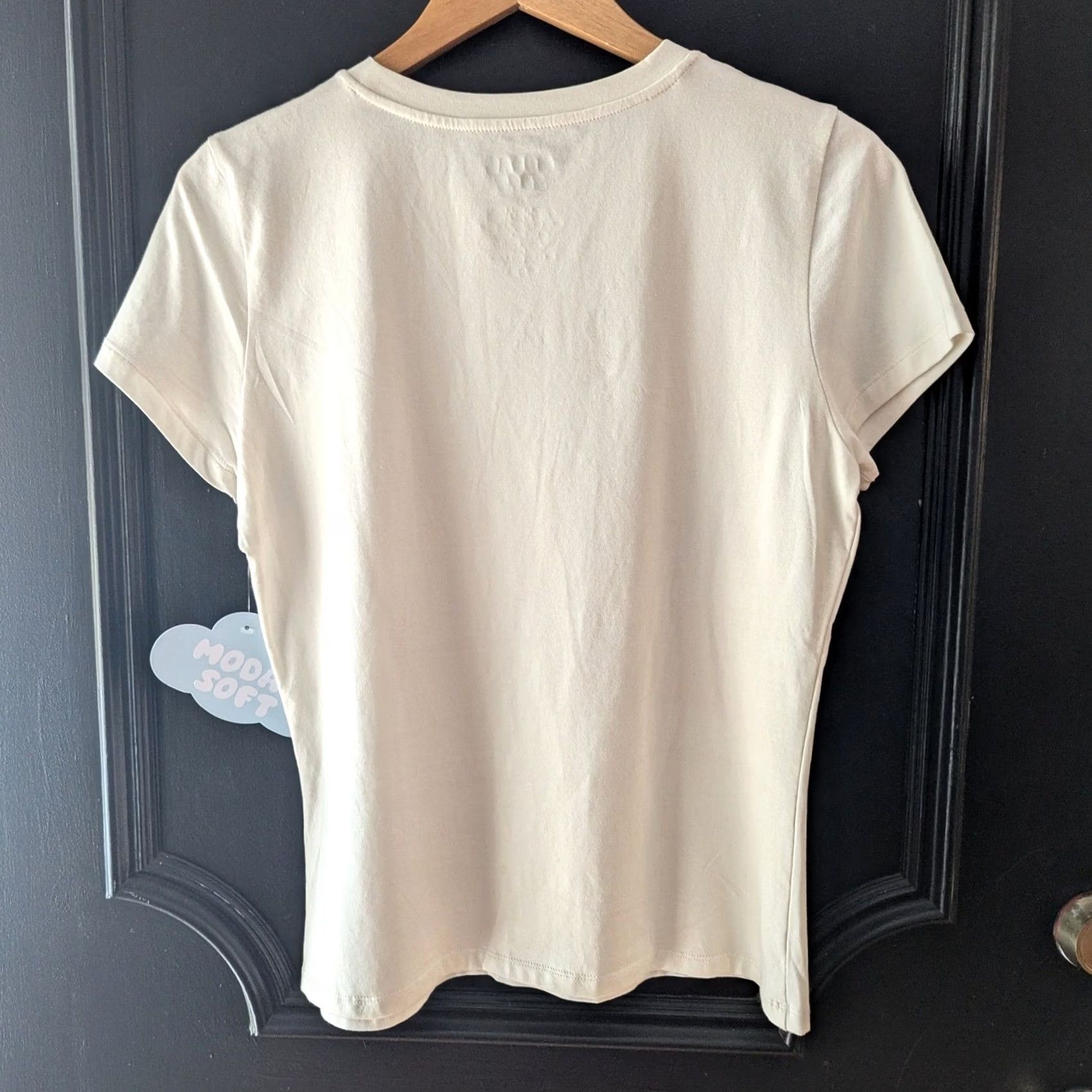 Vintage MODAL SOFT T-Shirt Skull Cowboy Hat Cream Short Sleeve Women's XL Size 40" / US 18 - 2 Thumbnail