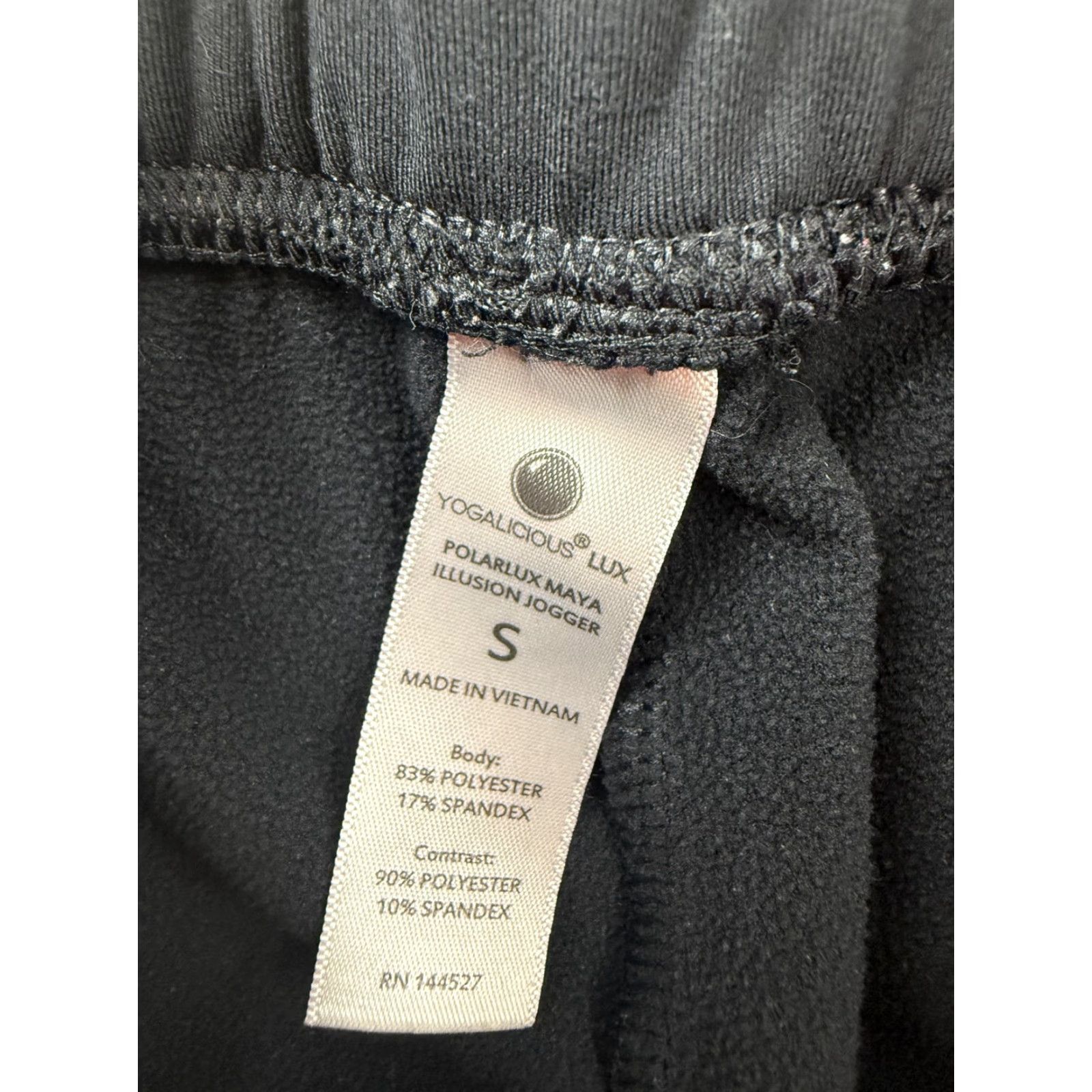 Vintage Yogalicious Pants Womens Small Black Illusion Jogger Fleece Lined Yoga Gym Size 28" / US 6 / IT 42 - 3 Thumbnail