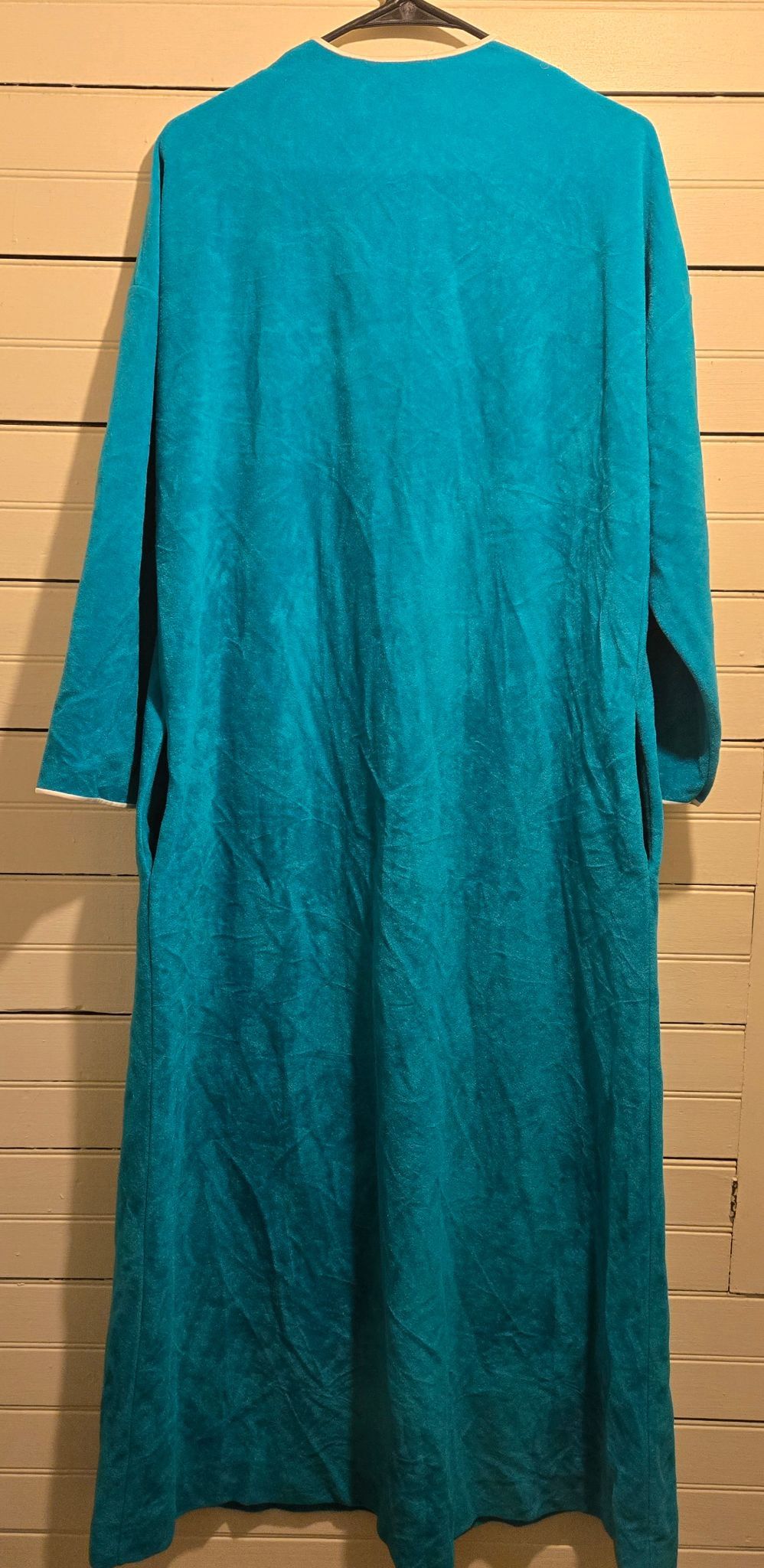 Other Vanity Fair Robe Womens M Teal Quilted Collar Zip Front Size M / US 6-8 / IT 42-44 - 3 Thumbnail