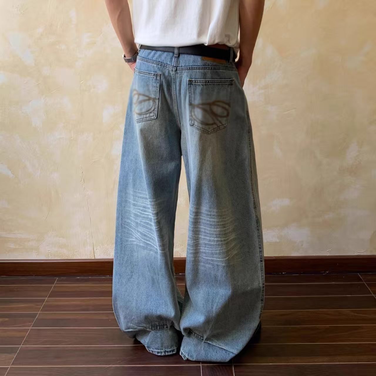 Vintage Blue High-Street Washed Vintage Straight-Leg Jeans Size US 32 / EU 48 - 5 Thumbnail