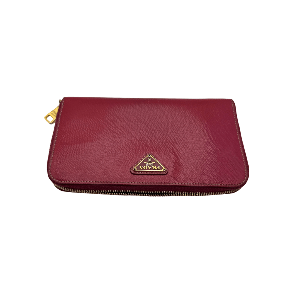 Prada Prada Saffiano Triangle Logo Long Wallet One Size Size ONE SIZE - 1 Thumbnail