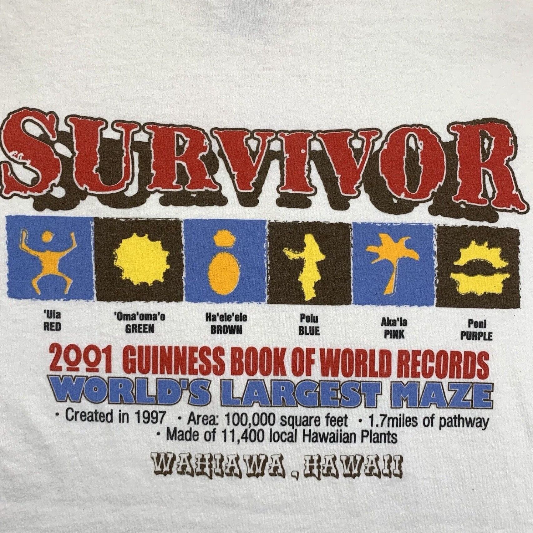 Vintage VINTAGE Survivor T Shirt Men Small Hawaii Wahiawa Maze 90s Y2K Graphic Tee Cotton Size US S / EU 44-46 / 1 - 2 Thumbnail