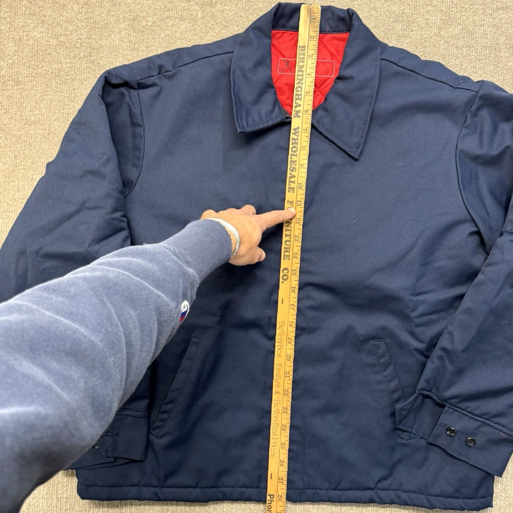 Vintage VINTAGE Uniform Work Jacket Bomber Jacket Mens XL Blue Full Zip Cotton Blend Canvas Quilt Lined 60s Size US XL / EU 56 / 4 - 7 Thumbnail