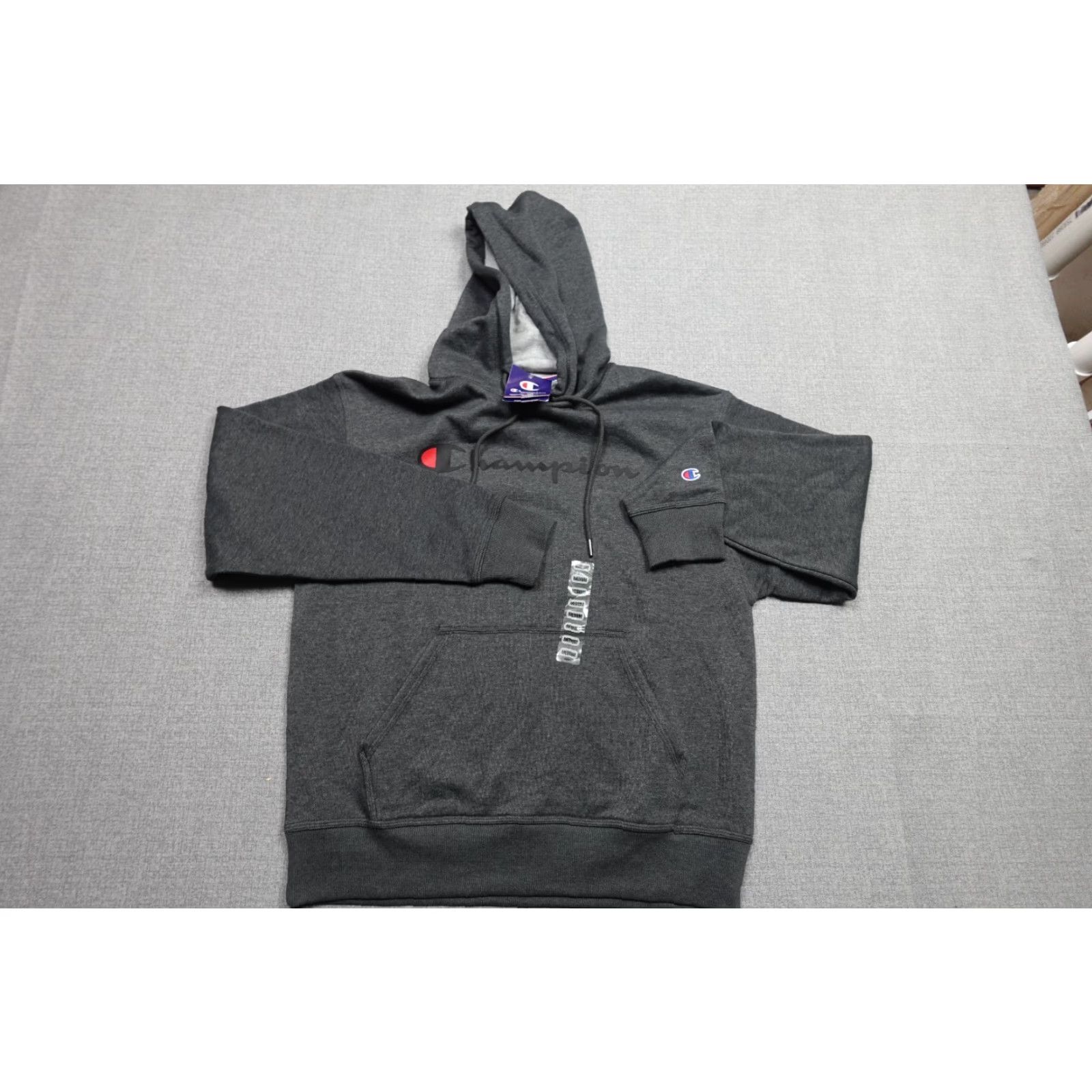 Champion Champion Sweatshirt Men Medium Gray Spell Out Hooded Pullover Fleece Stretch NWT Size US M / EU 48-50 / 2 - 6 Thumbnail