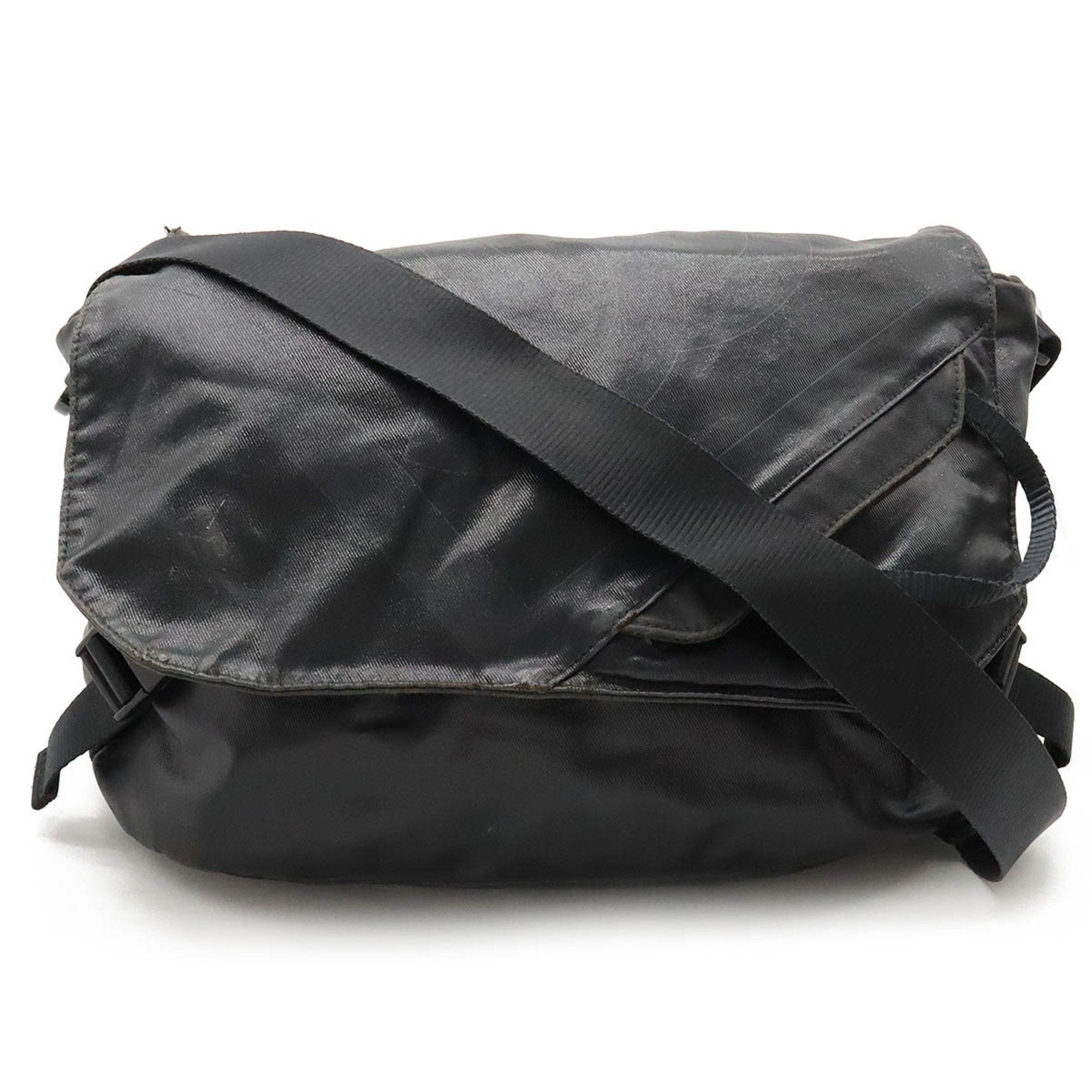 image of Chanel Sport Line Coco Mark Shoulder Bag Coated Canvas Black A35976, Women's