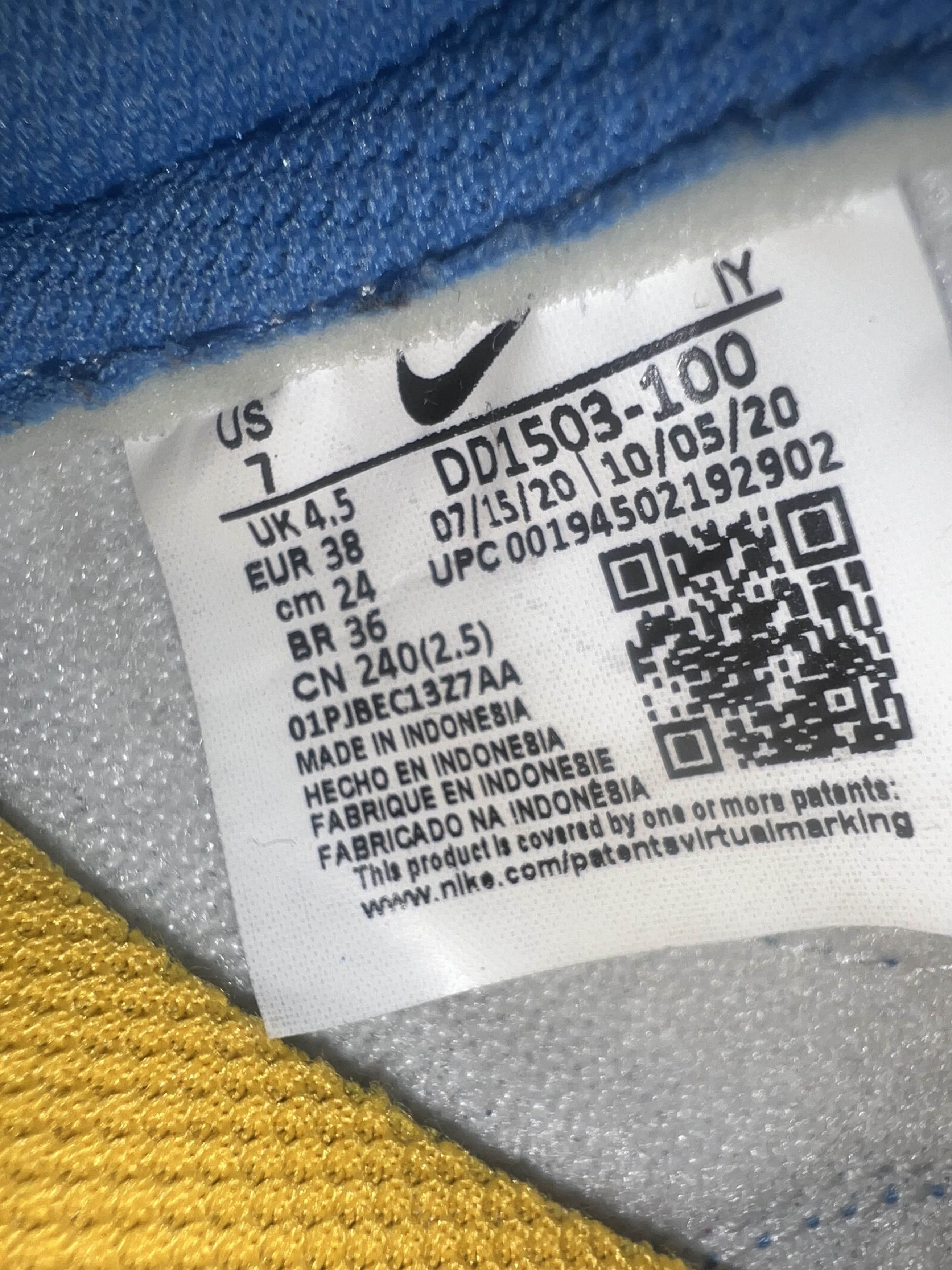 Nike Nike Dunk Low Sail Coast Blue University Gold Size US 7 / IT 37 - 8 Thumbnail