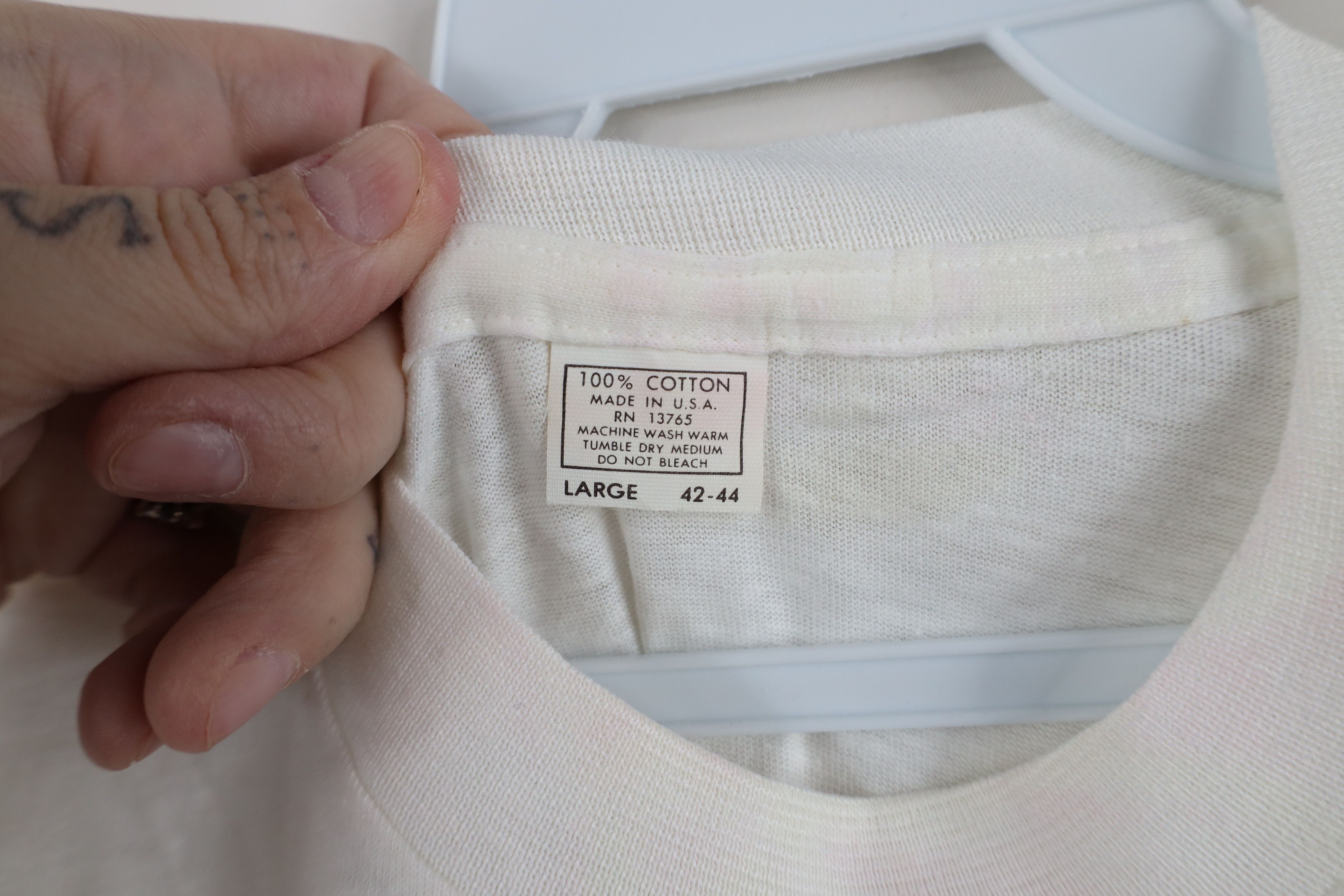Vintage Vintage 70s A Teamster Union Short Sleeve T-Shirt White USA Size US L / EU 52-54 / 3 - 8 Thumbnail