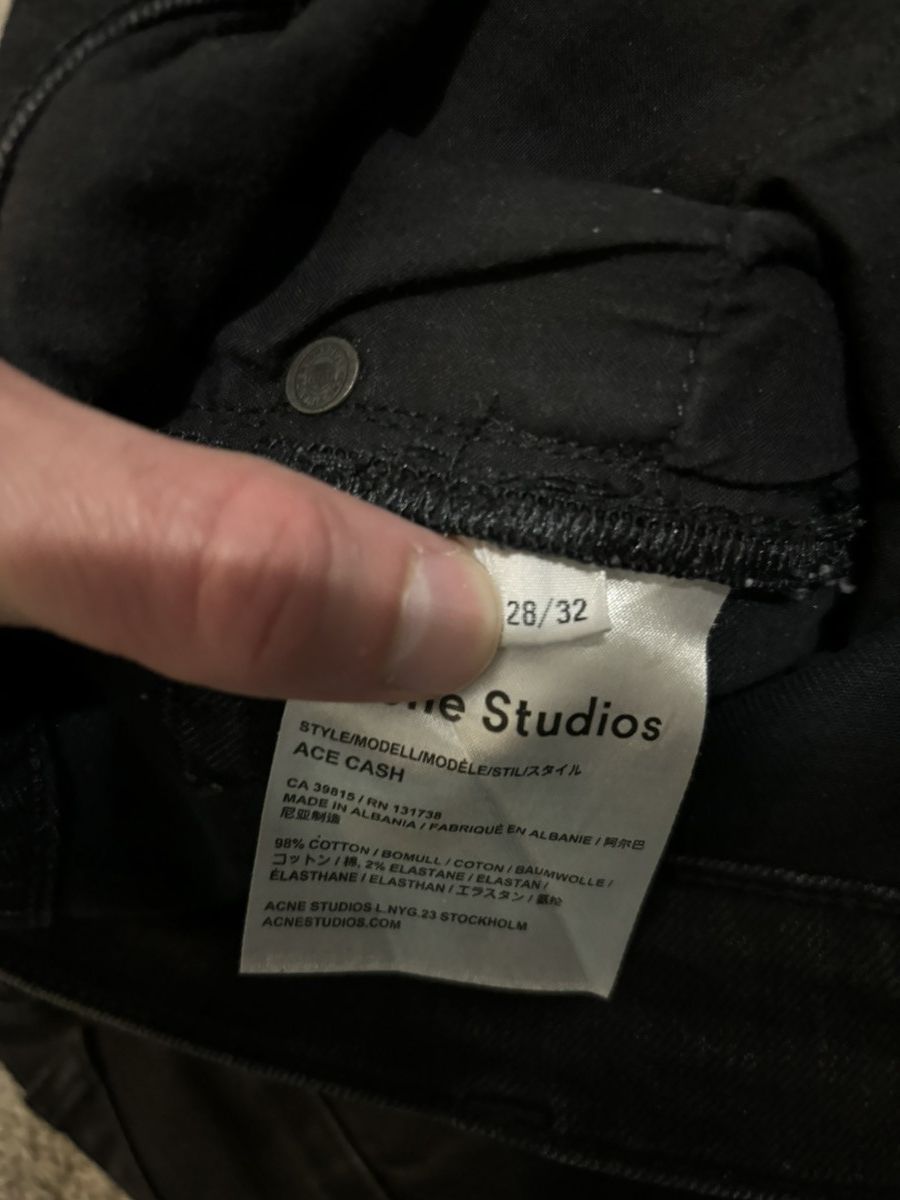 Acne Studios Acne Studios Ace Cash Black Skinny Jeans Size US 27 - 6 Thumbnail
