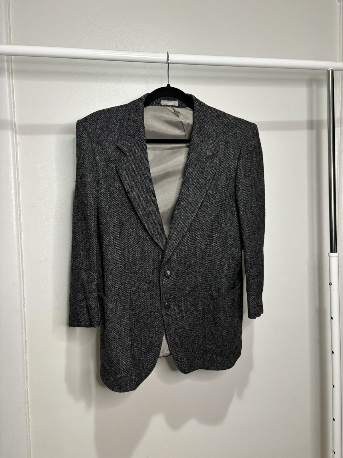 Harris Tweed × Vintage Vintage 1990s Harris Tweed Grey Wool Suit Blazer Size 44R - 1 Thumbnail