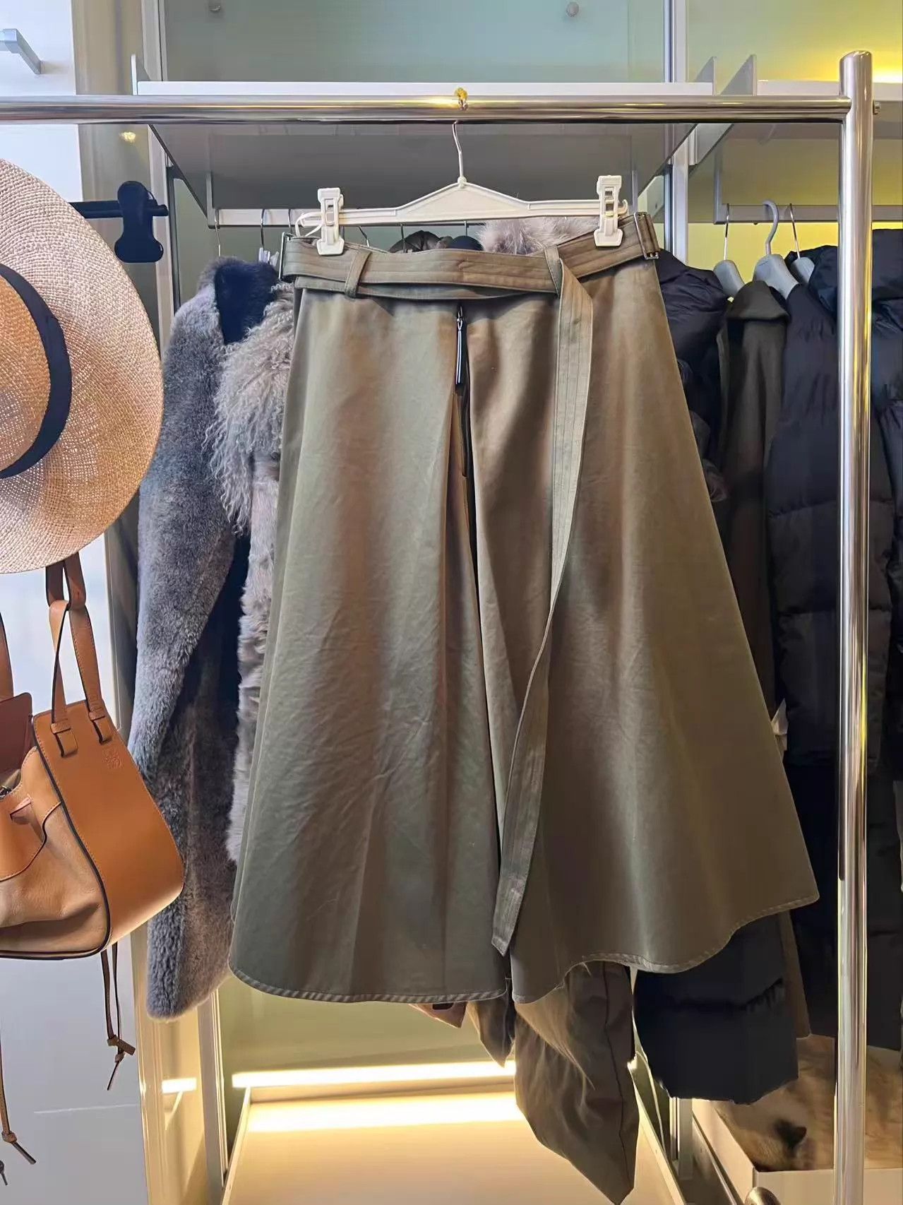 Marni Marni Khaki A-line Cotton Skirt 40 New Flattering Size 27" / US 4 / IT 40 - 3 Thumbnail
