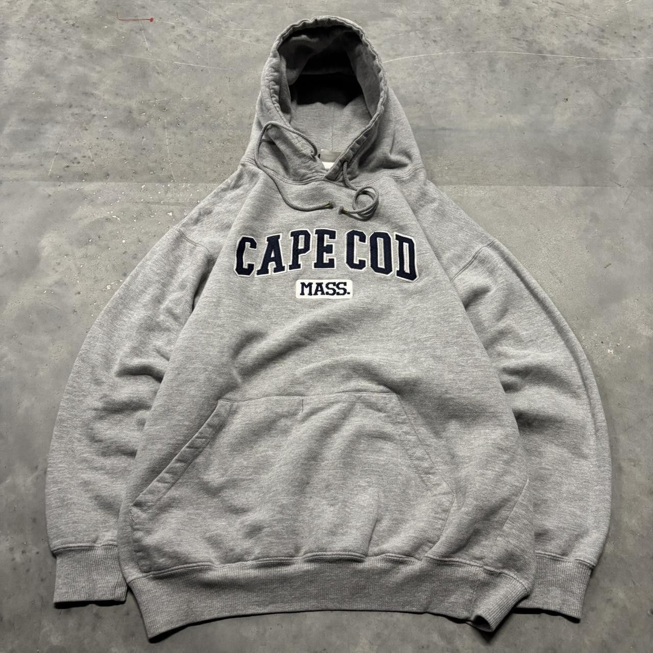 Japanese Brand × Vintage Crazy Vintage Y2K/2000s Grey Cape Cop Spellout Streetwear Hoodie! Size US L / EU 52-54 / 3 - 1 Thumbnail
