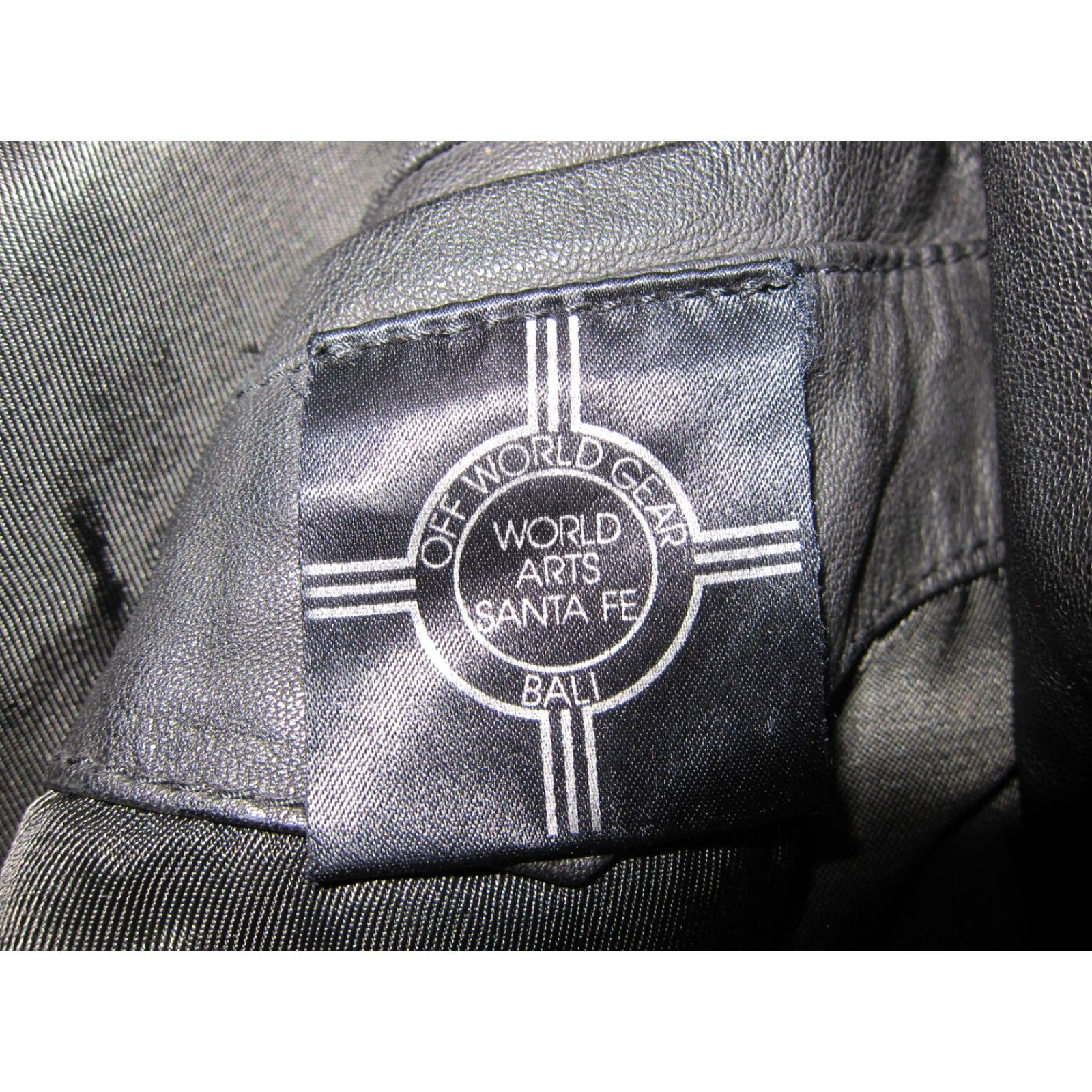 Vintage VINTAGE World Arts Santa Fe Black Leather Cotton Textile Moto Jacket Women S-M Size M / US 6-8 / IT 42-44 - 3 Thumbnail