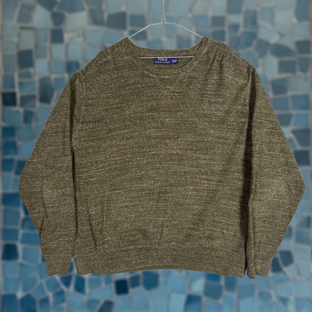 Polo Ralph Lauren VINTAGE Polo Ralph Lauren Sweatshirt Mens XXL 2XL Crewneck Knit Pullover Sweater Cotton Green Size US XXL / EU 58 / 5 - 1 Thumbnail