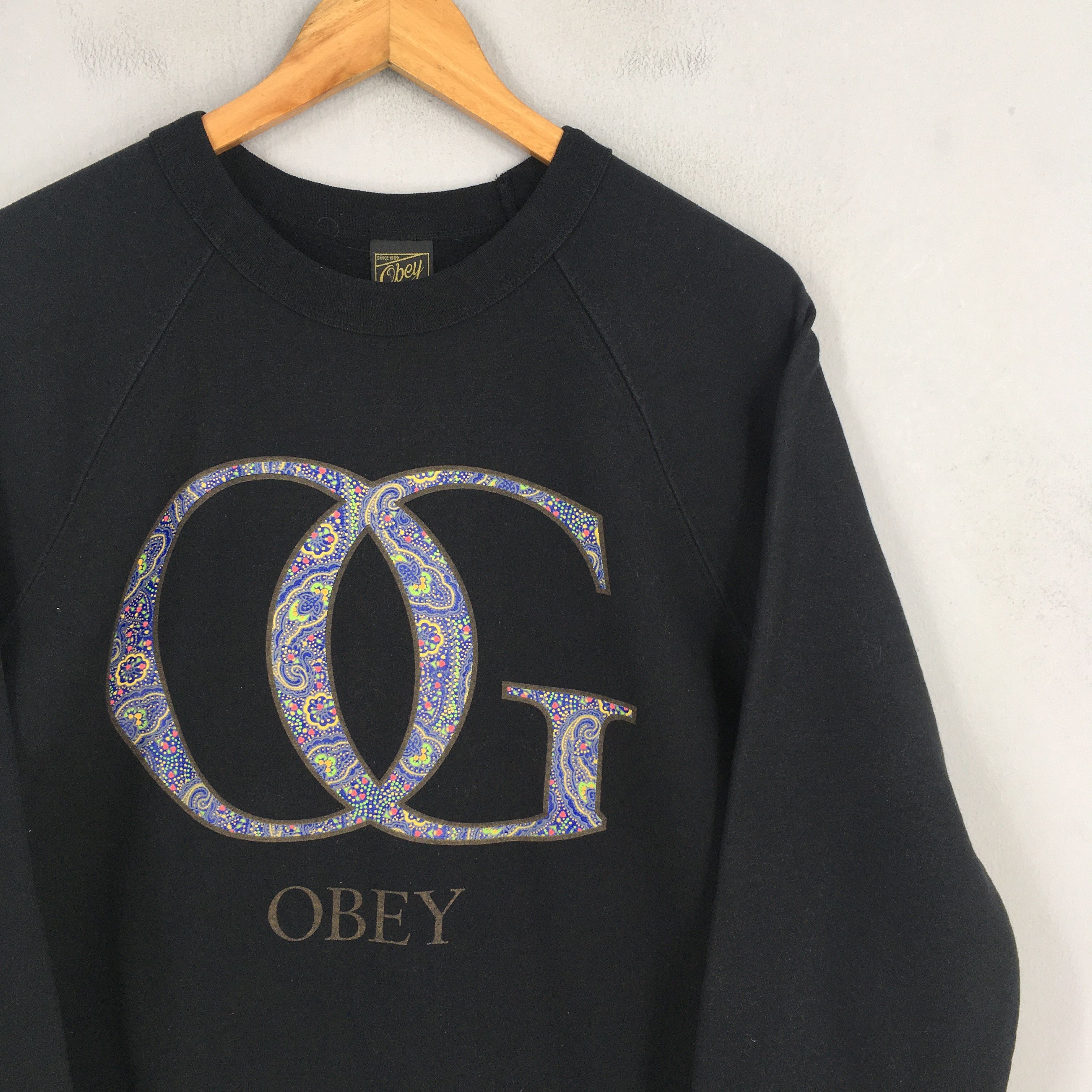 Obey × Vintage Vintage Obey Worldwide OG Logo Black Sweatshirt Medium Size US M / EU 48-50 / 2 - 2 Thumbnail