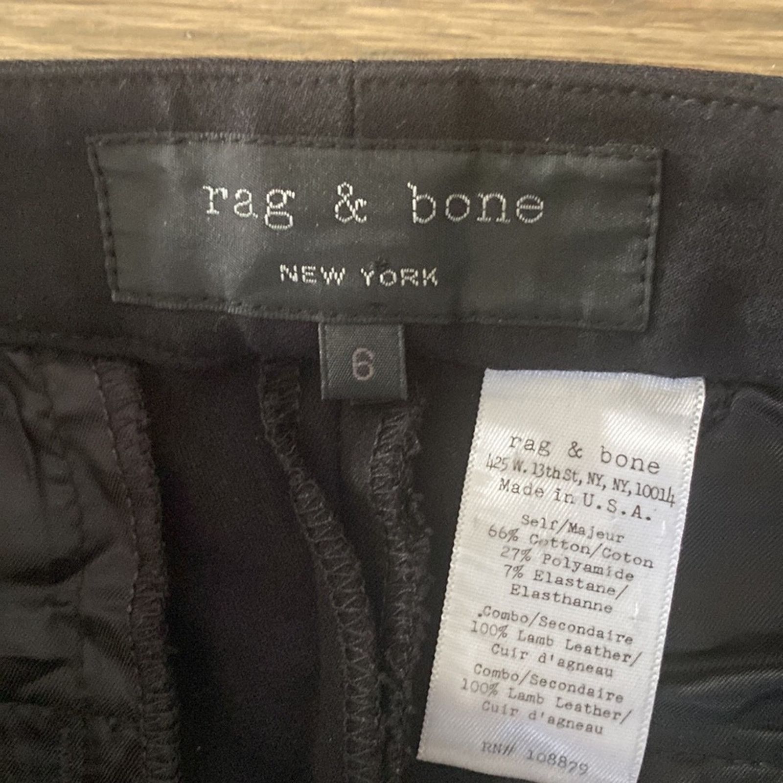 Rag & Bone Rag and Bone Ilford Leather Panel Pants Black Size 6 Size 28" / US 6 / IT 42 - 3 Thumbnail