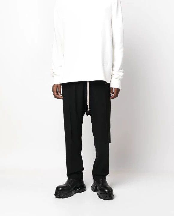 Rick Owens rick owens drawstring black pants for men Size US 34 / EU 50 - 1 Thumbnail