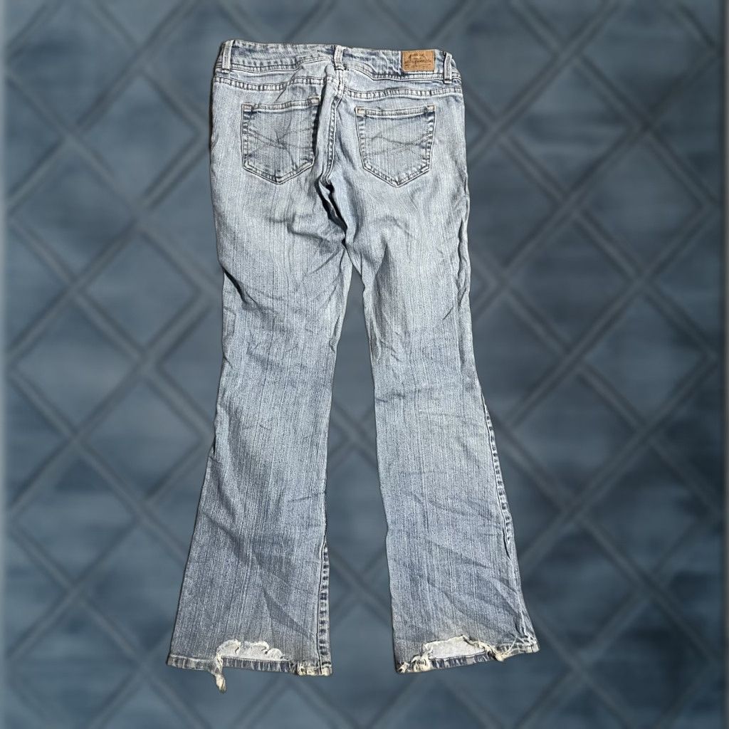 Aeropostale VINTAGE Aeropostale Women's Jeans Straight Regular 32In Blue Distressed Denim Mid Rise 2000s Girls Size 25" / US 0 / IT 36 - 1 Thumbnail