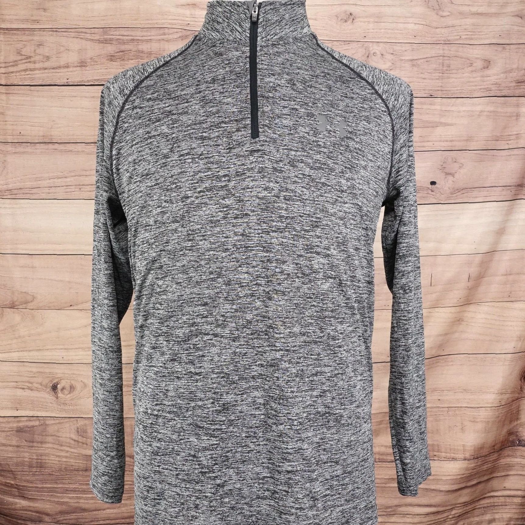 Under Armour Under Armour HeatGear Pullover Mens M Gray Mock Neck 1/4 Zip Long Sleeve Raglan Sleeve Sweatshirt Size US M / EU 48-50 / 2 - 3 Thumbnail