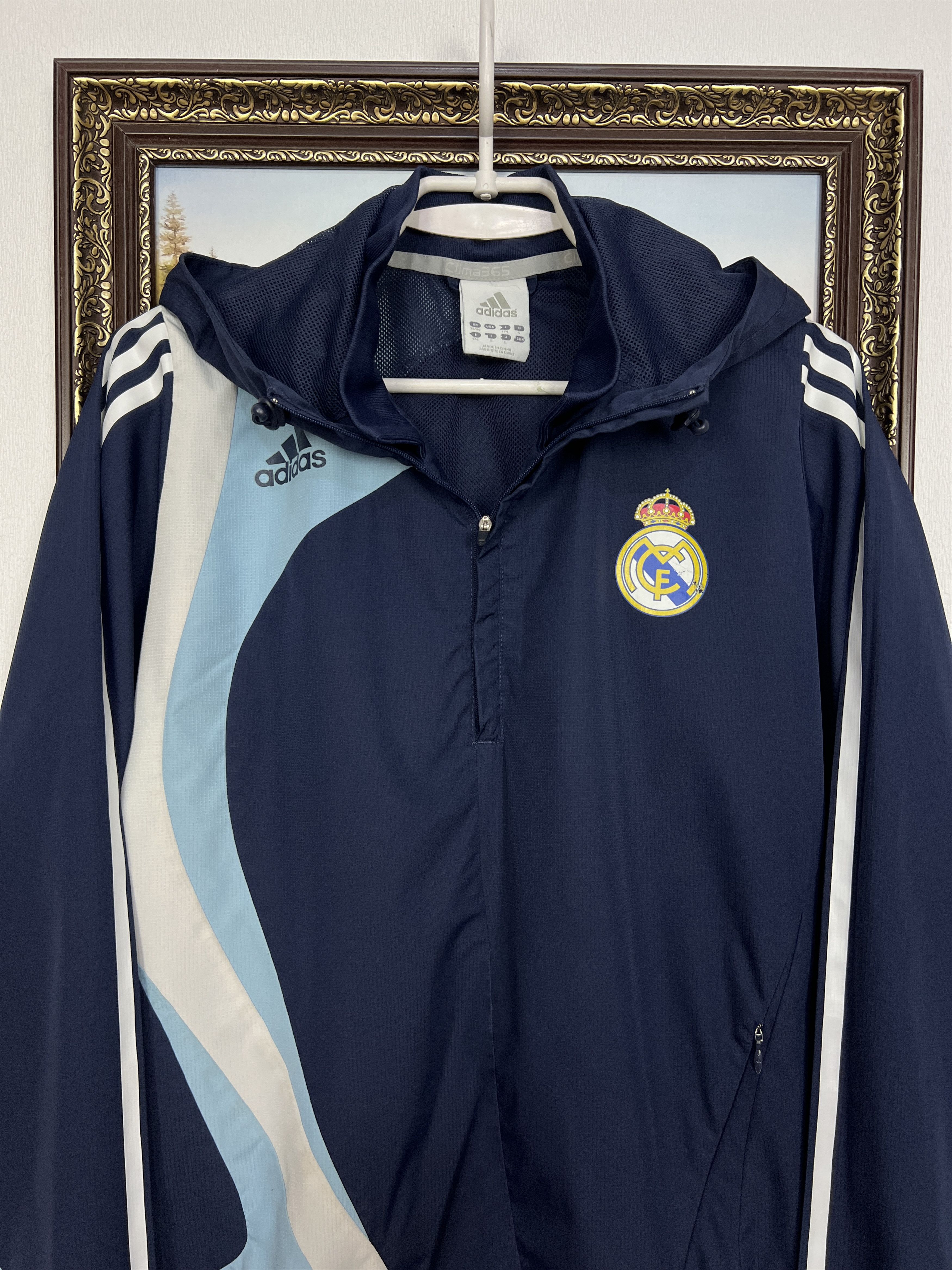 Adidas Vintage Real Madrid Football Jacket Soccer Hooded Track Top Size US M / EU 48-50 / 2 - 2 Thumbnail