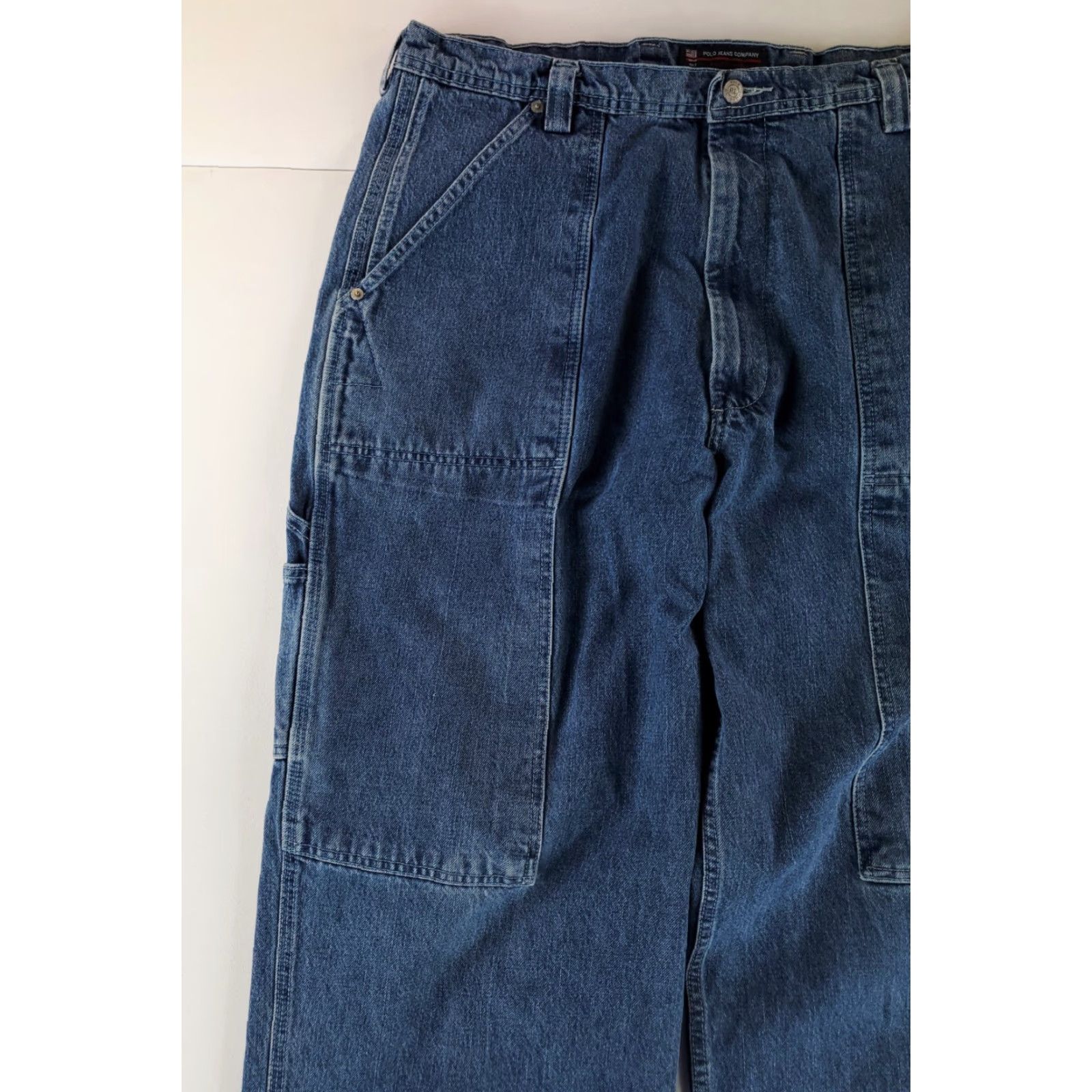 Polo Ralph Lauren Polo Jeans Ralph Lauren Cargo Blue Jeans Welders Carpenter Baggy Mens 40x34 Blue 40 Mens 34 Inseam Regular Wide-Leg Size US L / EU 52-54 / 3 - 2 Thumbnail