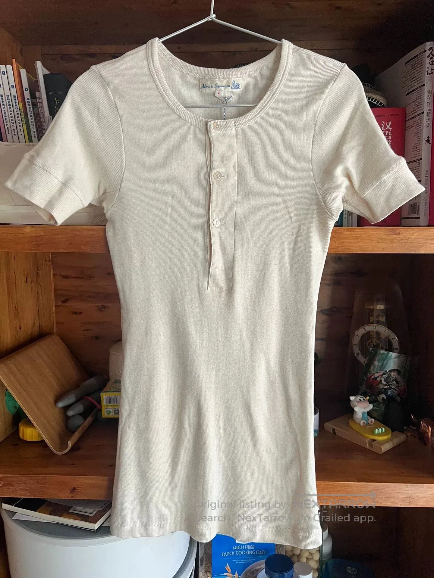 Merz B. Schwanen vintage henley short sleeve shirt. Size US M / EU 48-50 / 2 - 1 Thumbnail