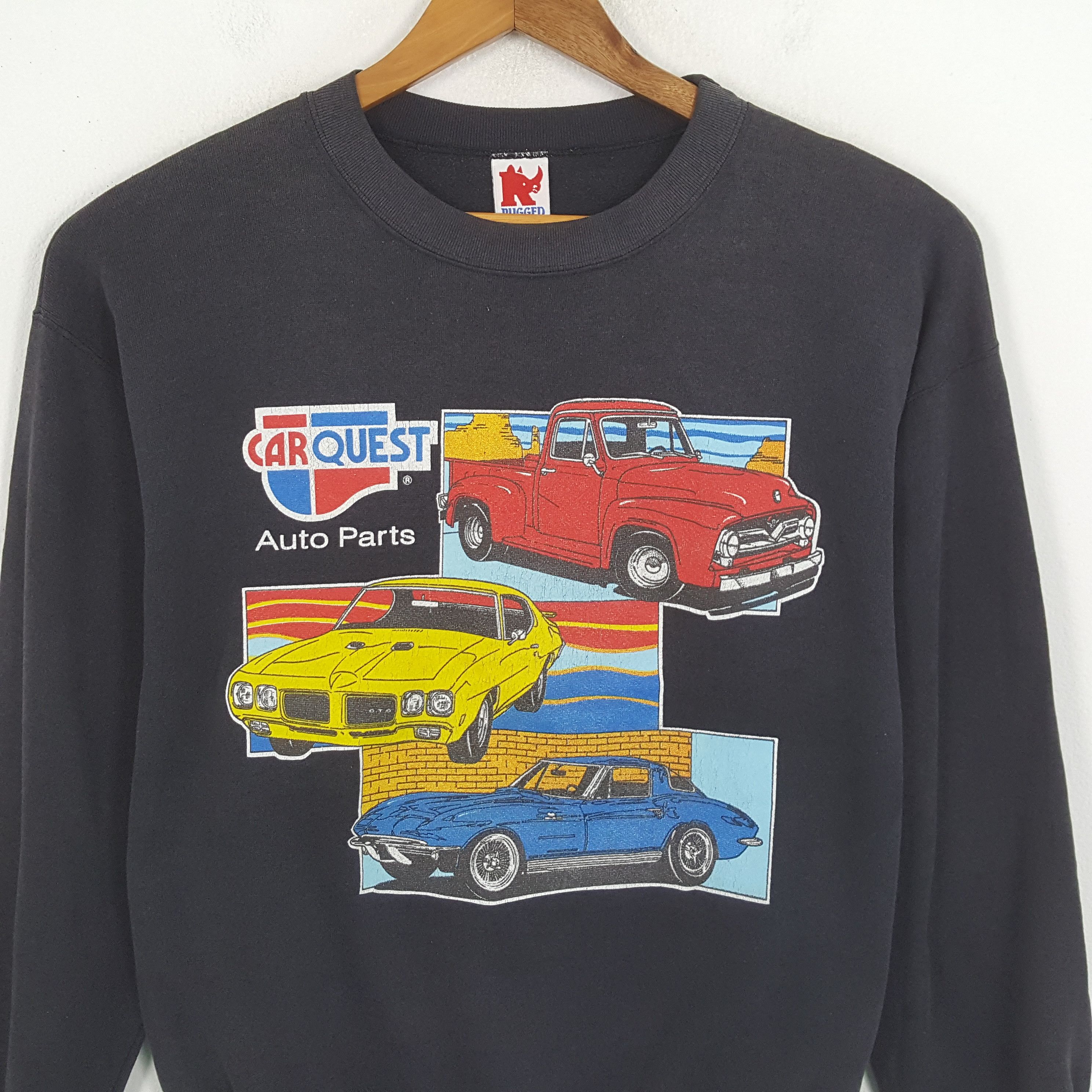 Vintage Vintage CAR QUEST American Motorsports Sweatshirt Size US L / EU 52-54 / 3 - 2 Thumbnail