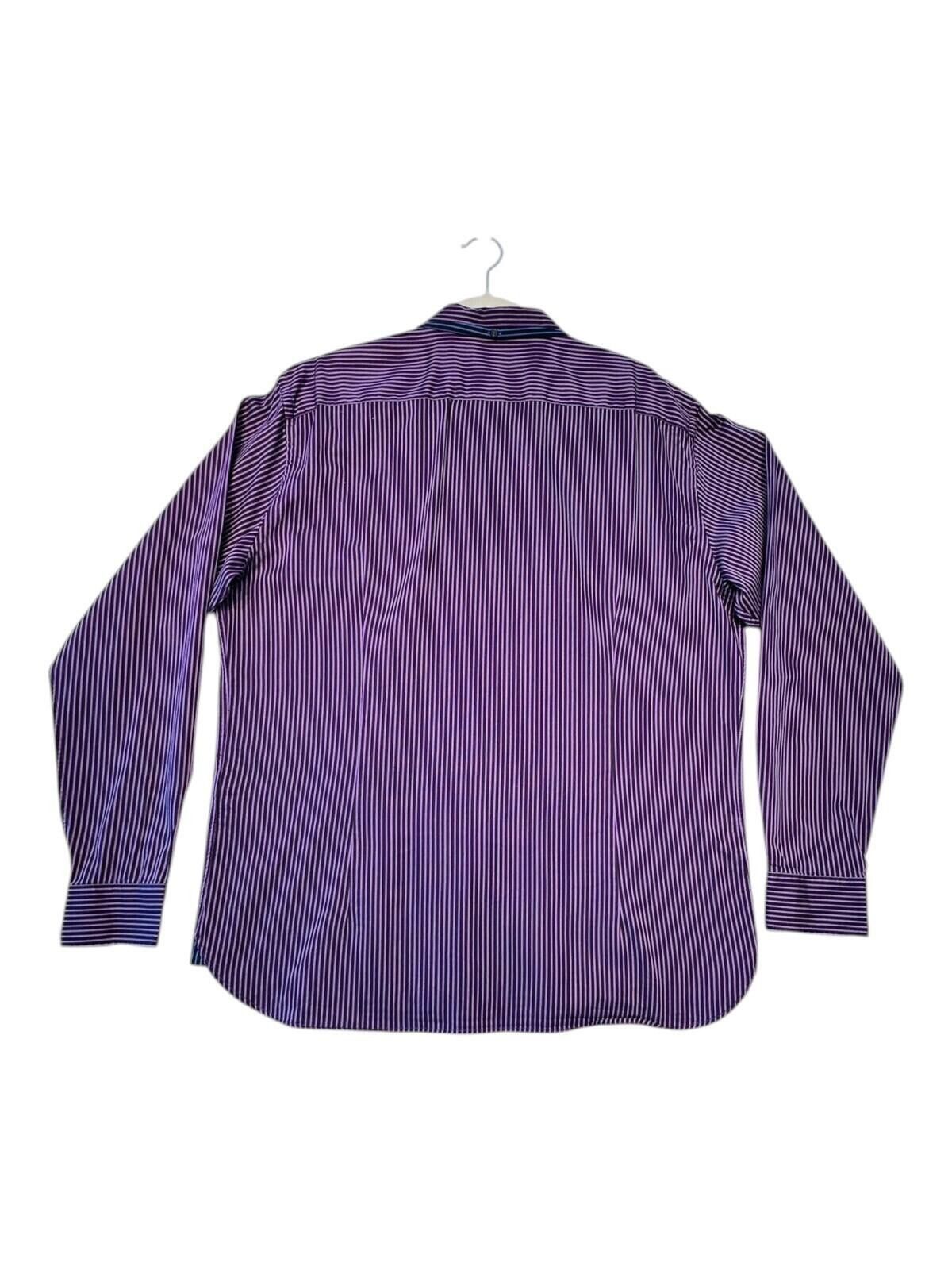 Ted Baker Ted Baker 6 Shirt Men's UK Size 2XL Purple Pinstripe Size 48R - 5 Thumbnail