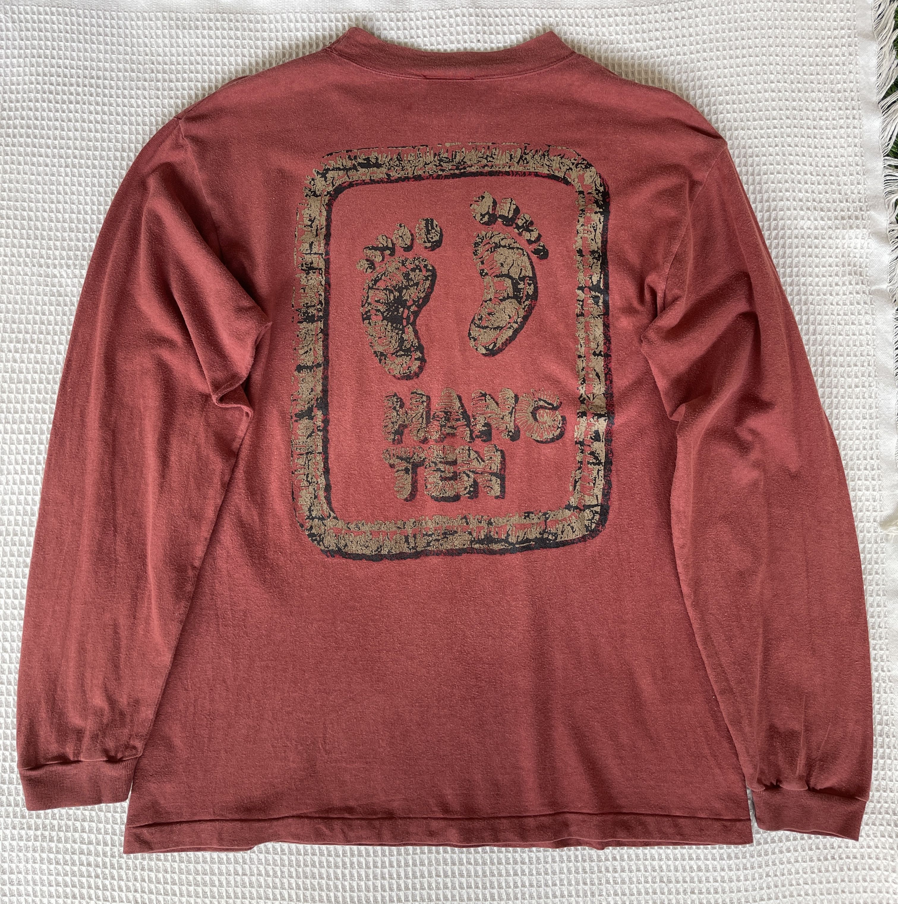 Hang Ten Vintage90s🔥Hang Ten🔥Big Logo Single Stitch Longsleeve Tshirt Size US M / EU 48-50 / 2 - 1 Thumbnail