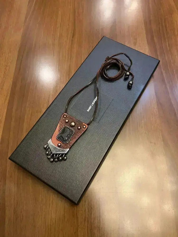 Saint Laurent Paris Saint Laurent Paris 15SS Runway Leather Necklace-2505 Size ONE SIZE - 1 Thumbnail