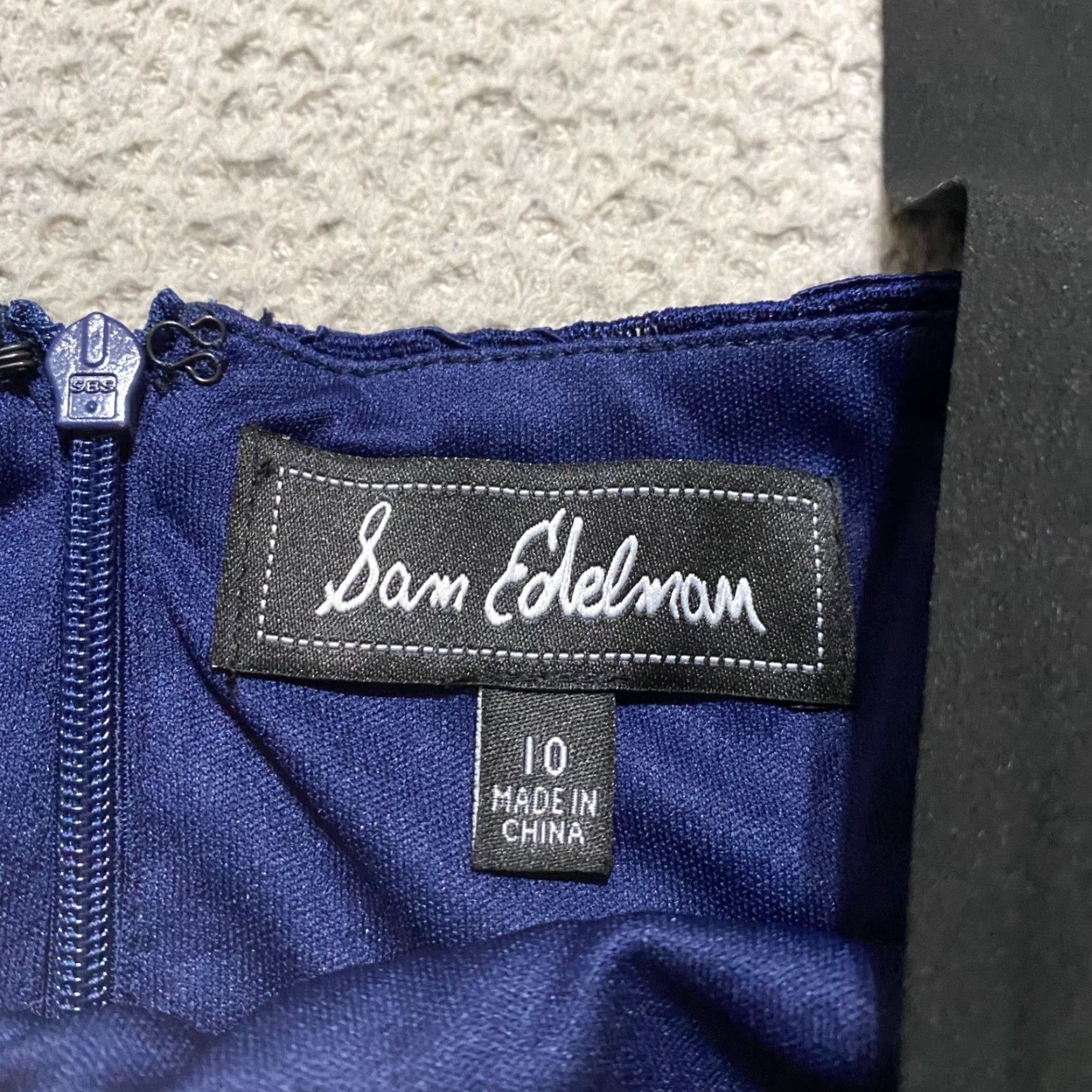 Sam Edelman NWT Sam Edelman Womens Dress Navy Blue Lace Floral Back Tie Sleeveless New sz 10 Size L / US 10 / IT 46 - 3 Thumbnail